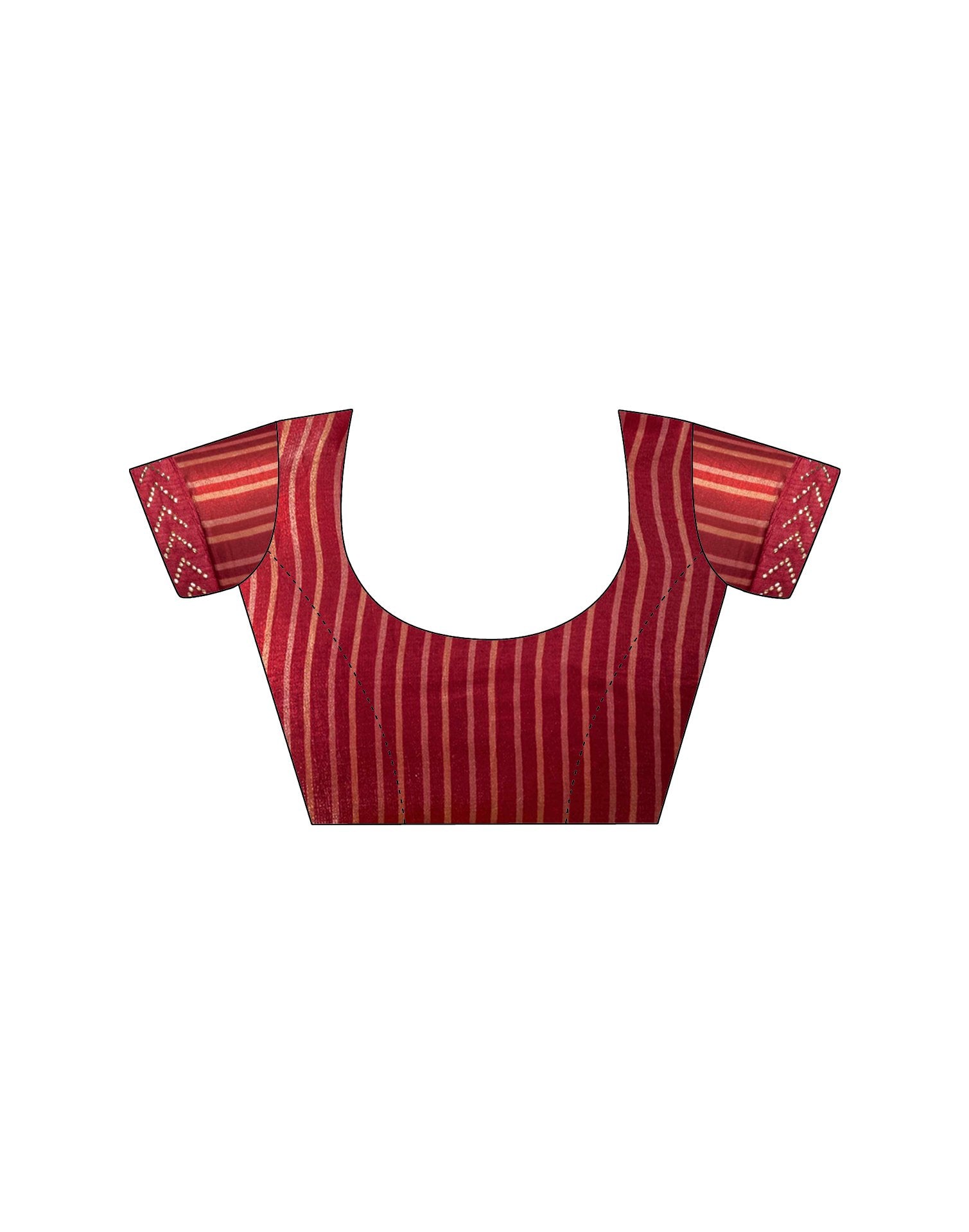 Maroon Organza Printed Swarovski Saree