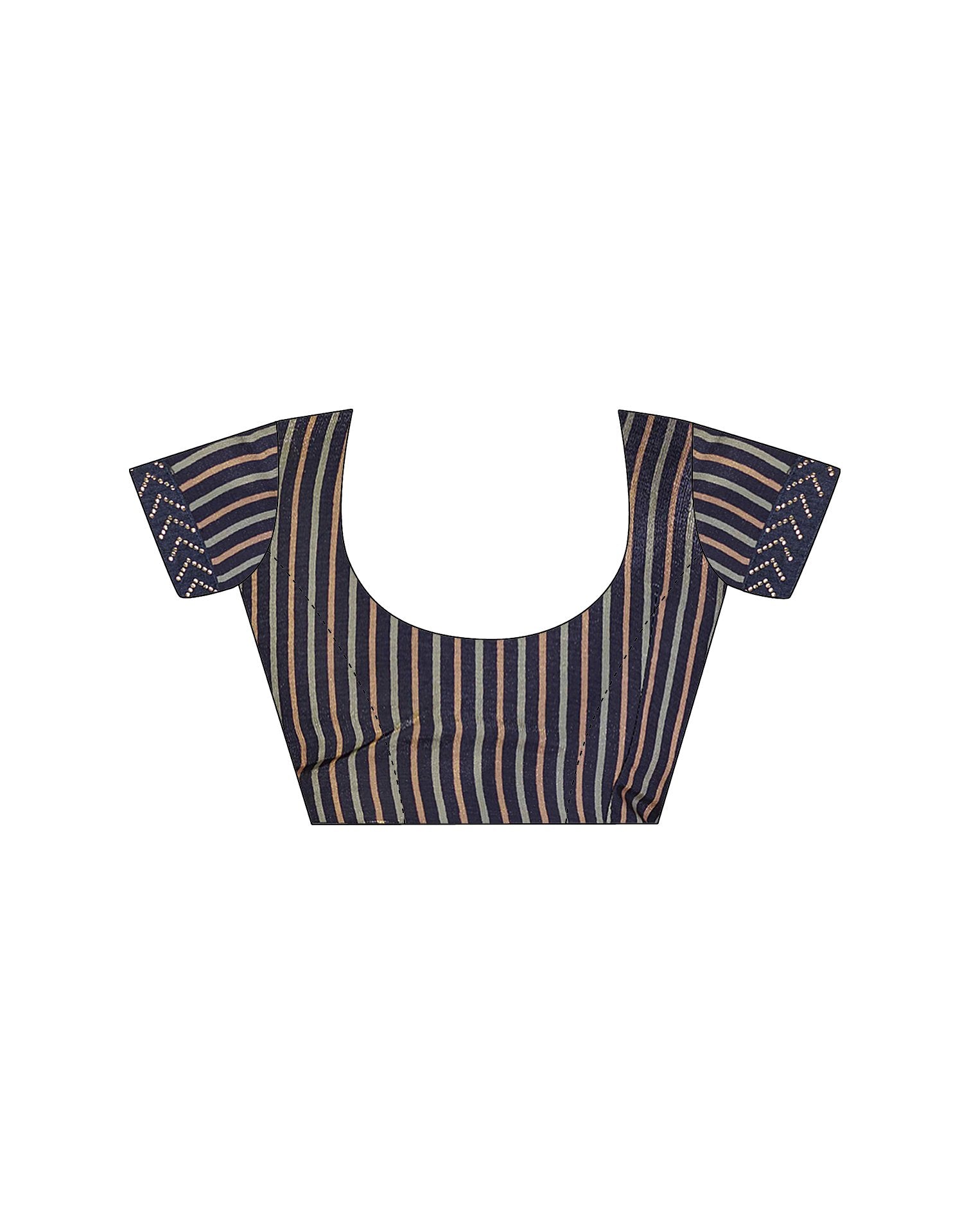 Mouni Roy Midnight Blue Gold Swarovski Saree