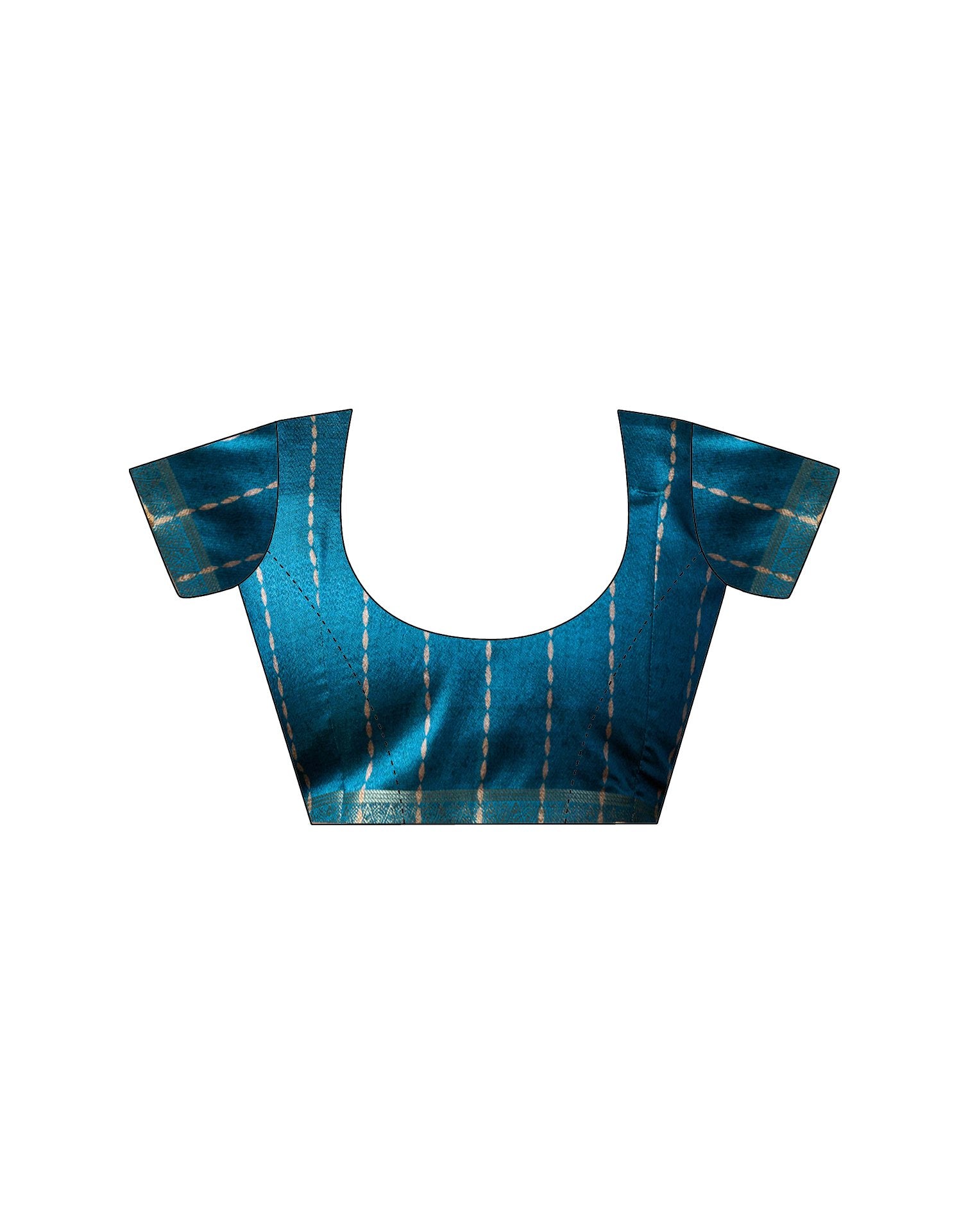 Dusty Teal Blue Silk Printed Saree