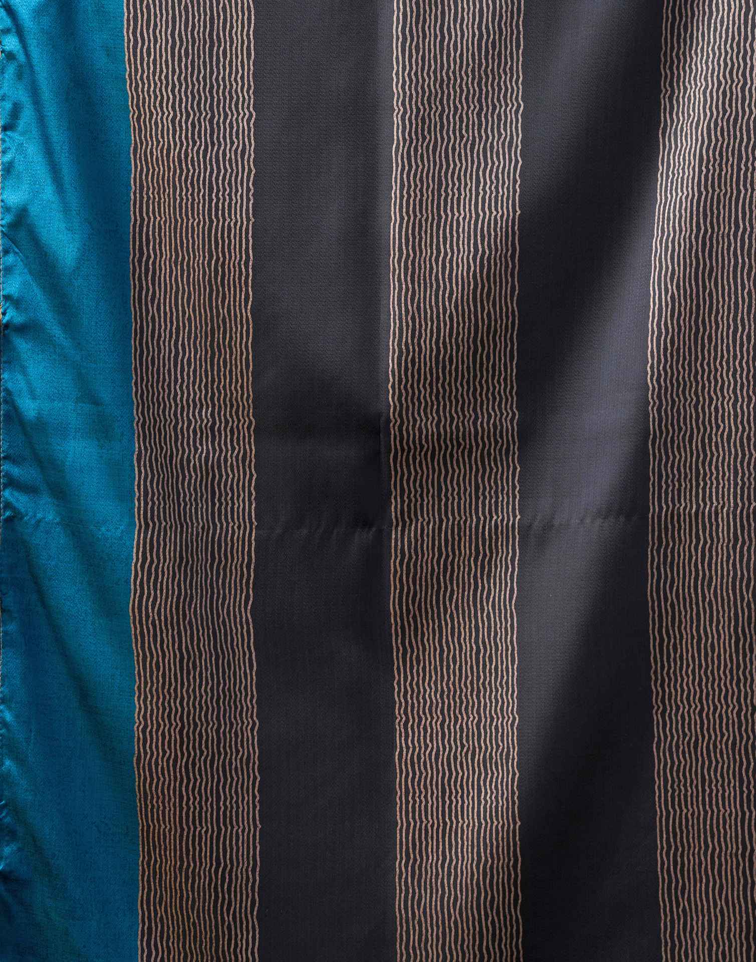 Dusty Teal Blue Silk Printed Saree