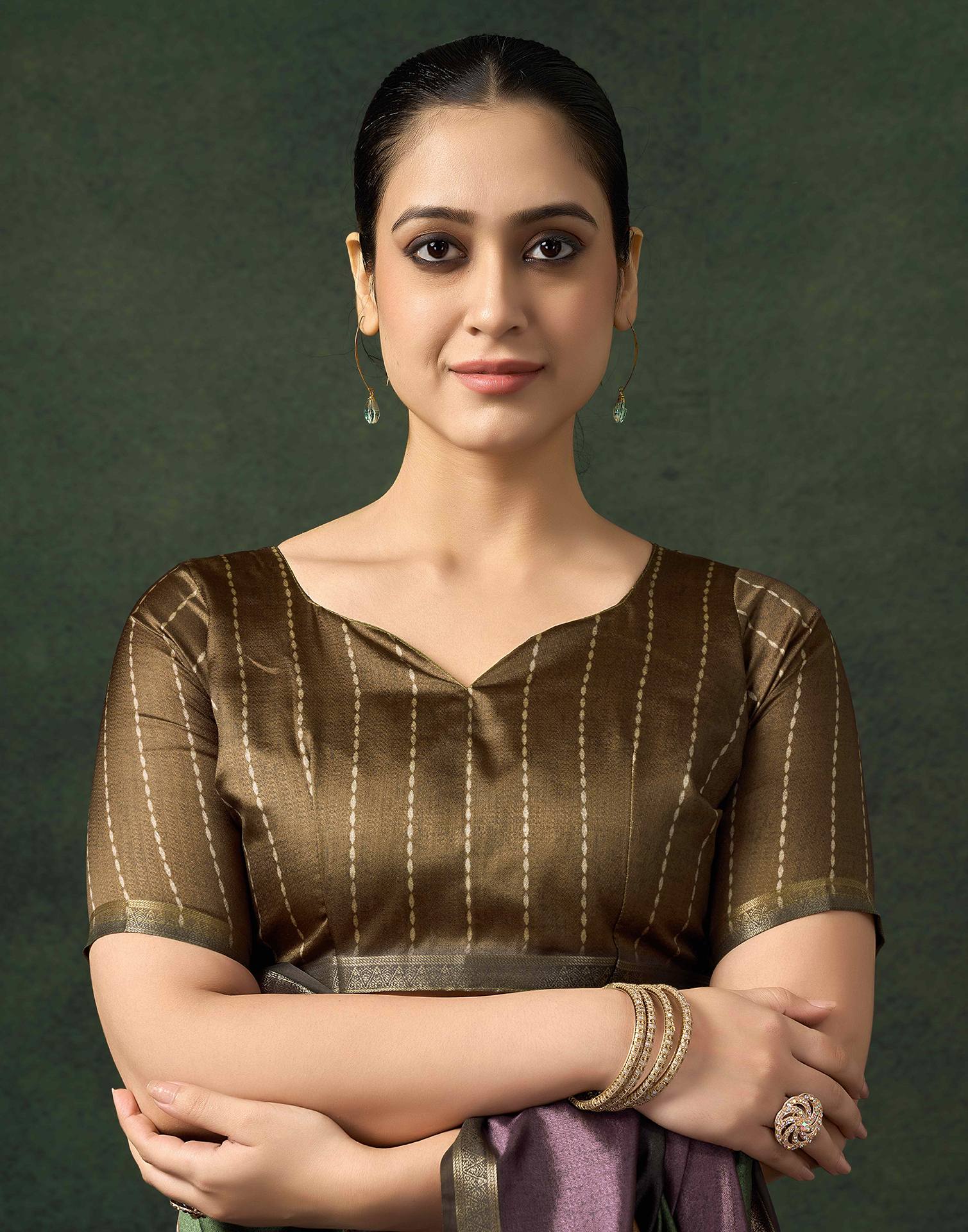 Dark Mauve Silk Printed Saree