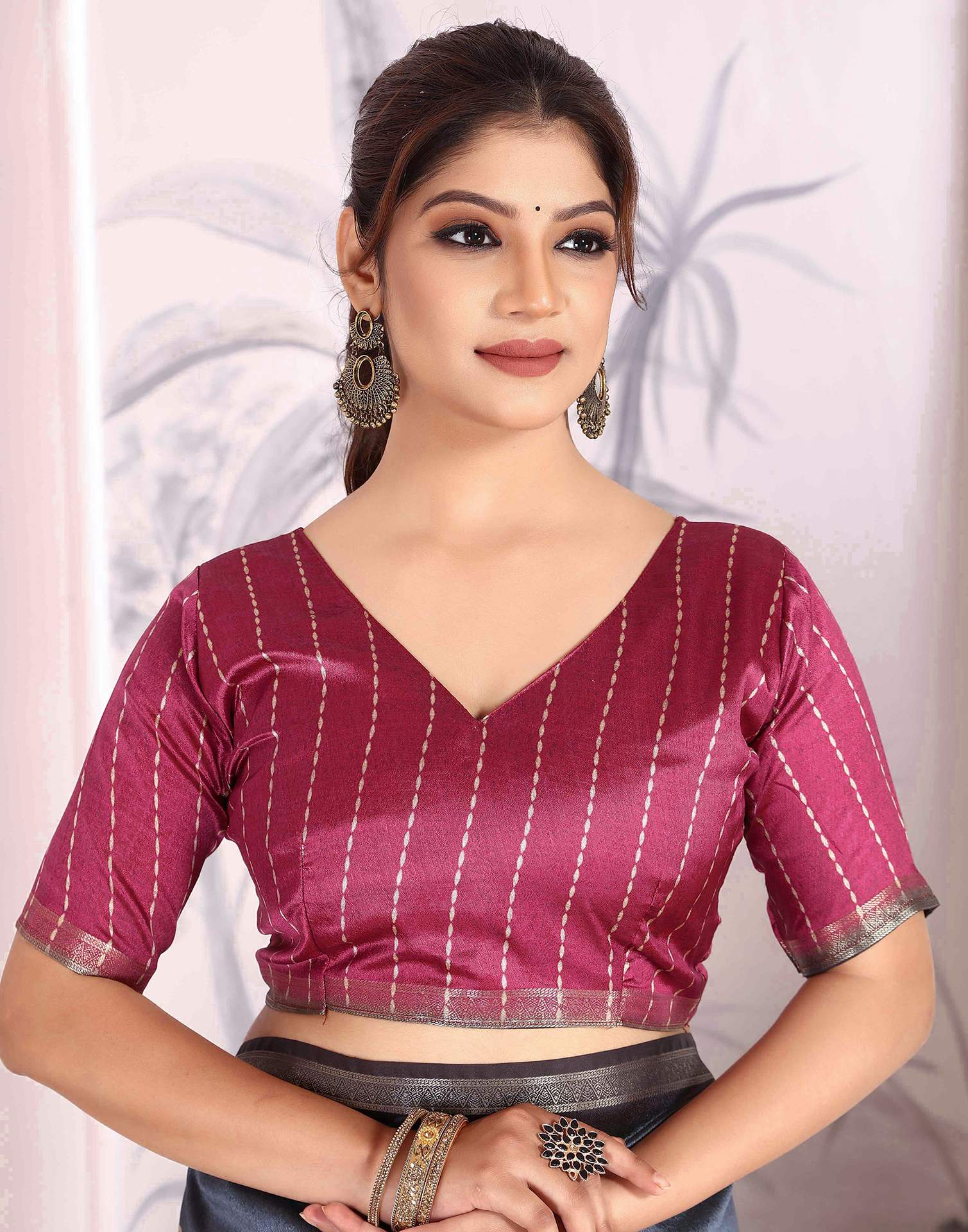 Grey Silk Printed Saree
