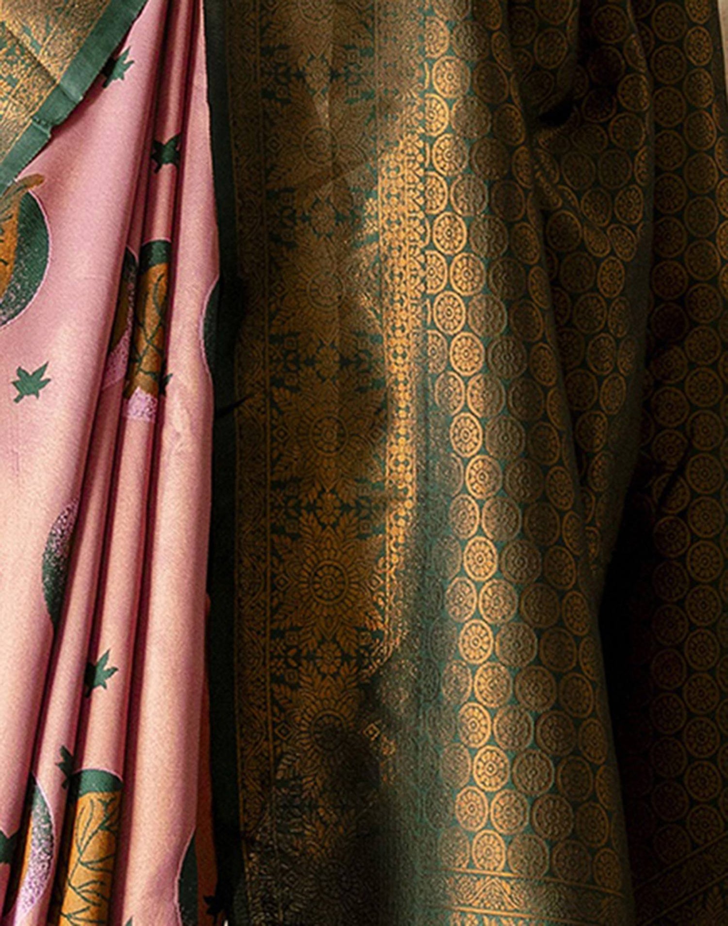 Dusty Pink Silk Woven Saree