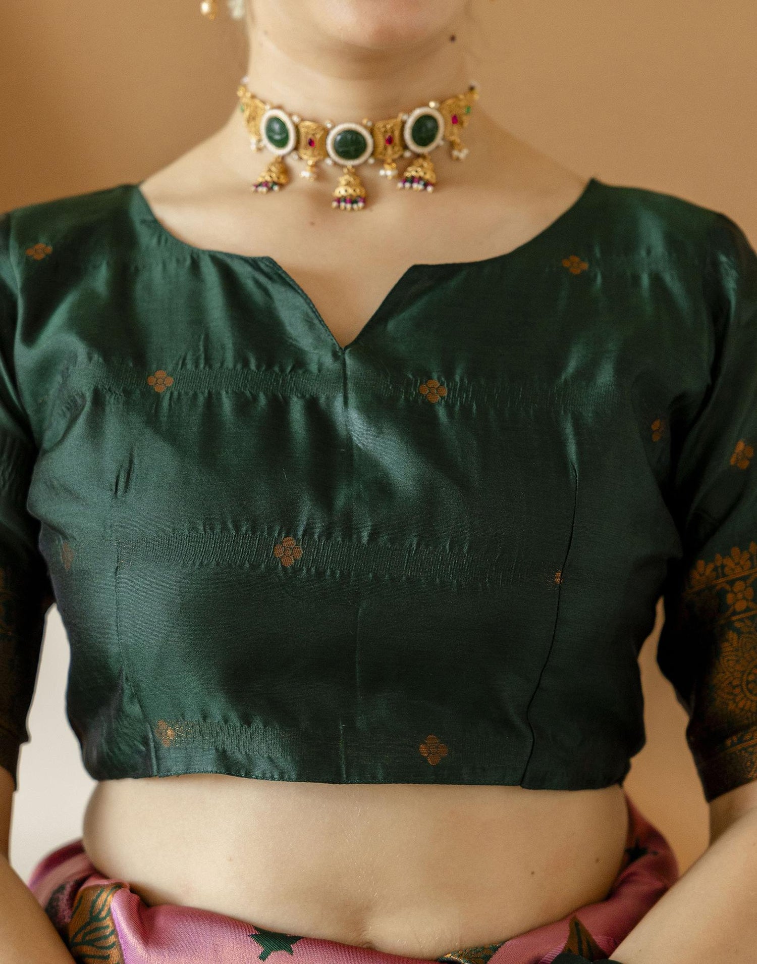 Dusty Pink Silk Woven Saree