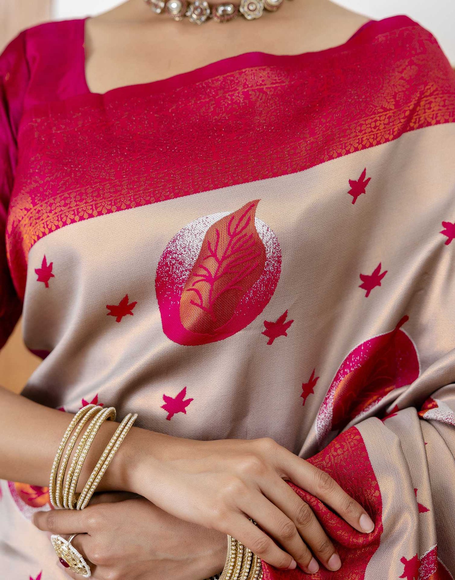 Grey Silk Woven Saree