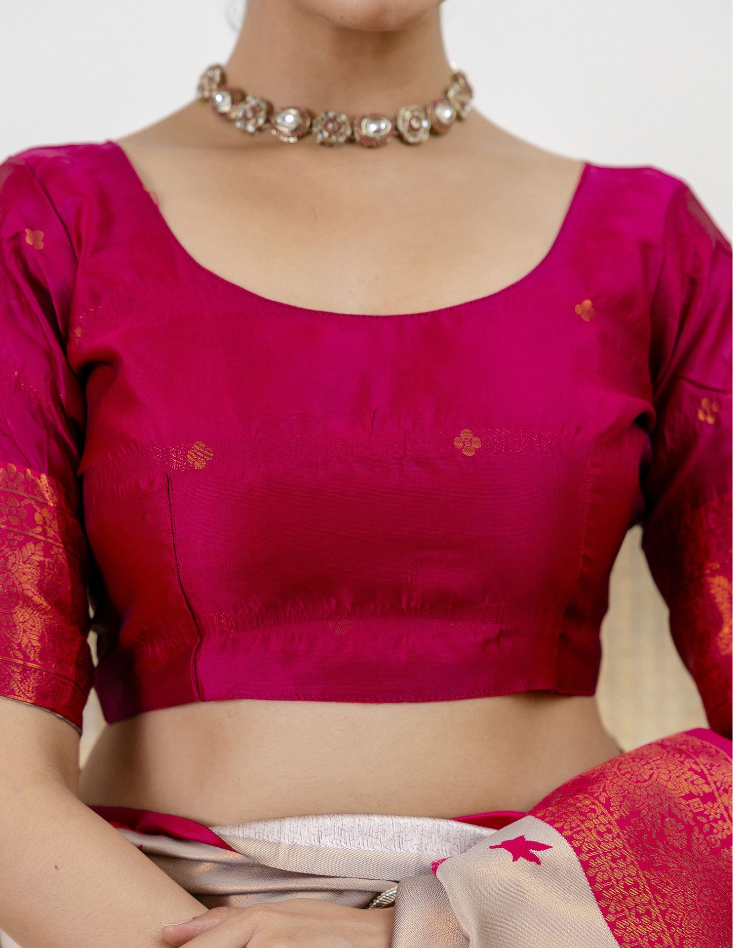 Grey Silk Woven Saree