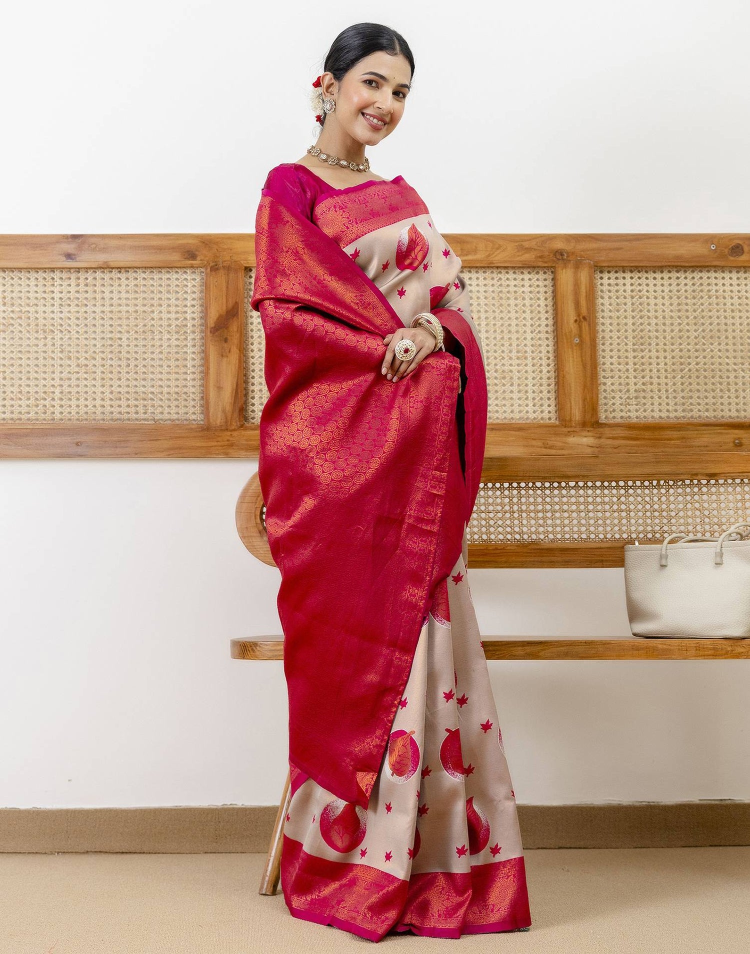 Grey Silk Woven Saree