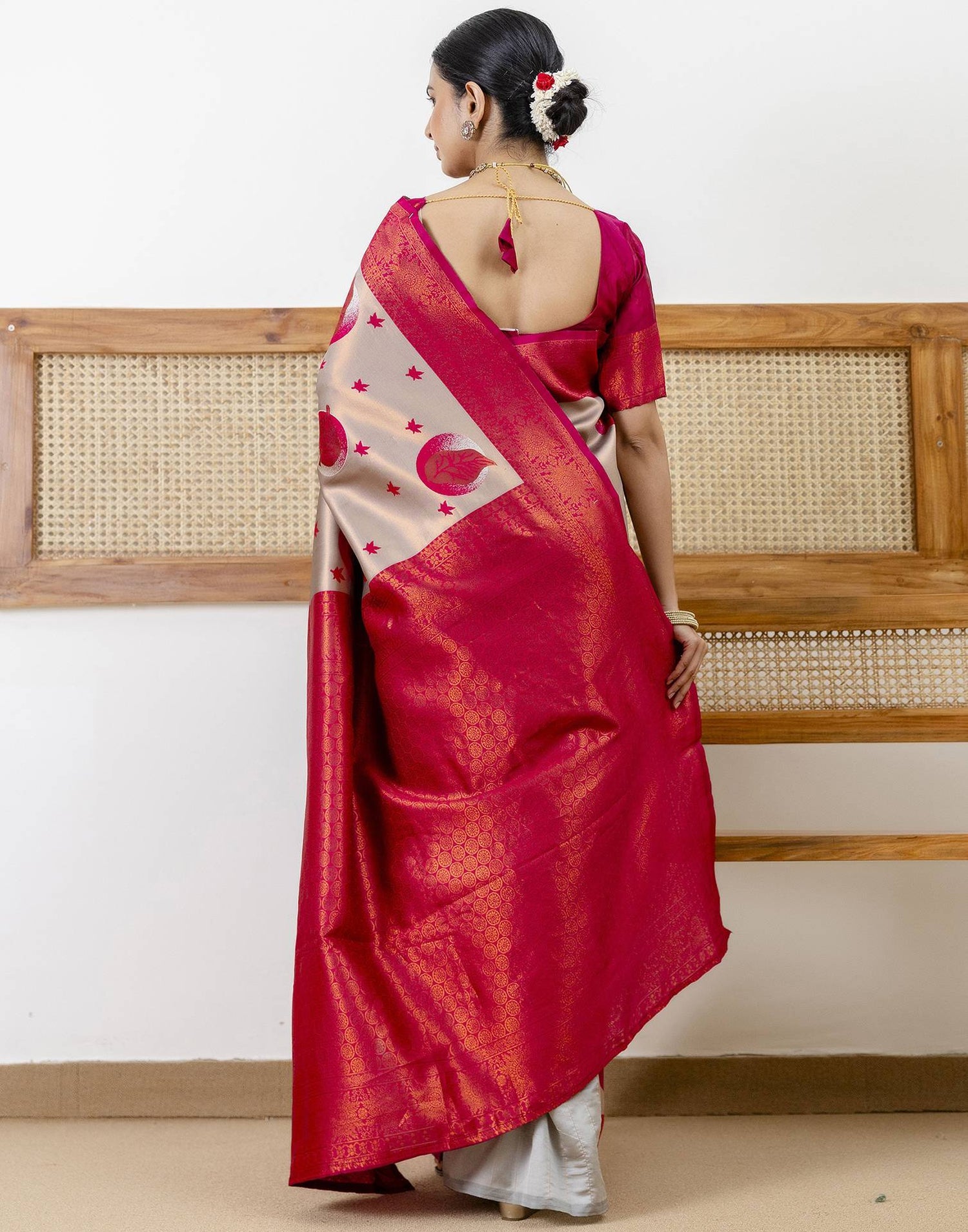Grey Silk Woven Saree