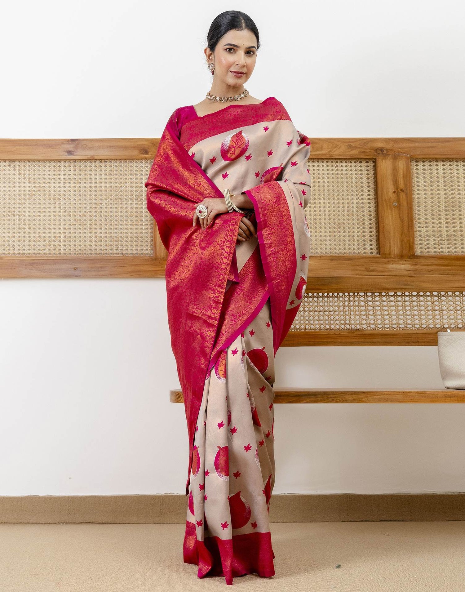 Grey Silk Woven Saree