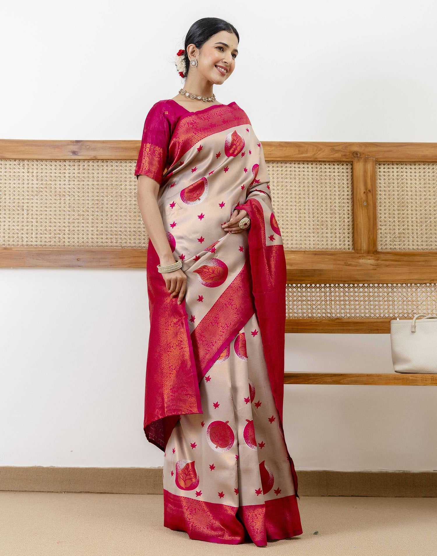 Grey Silk Woven Saree
