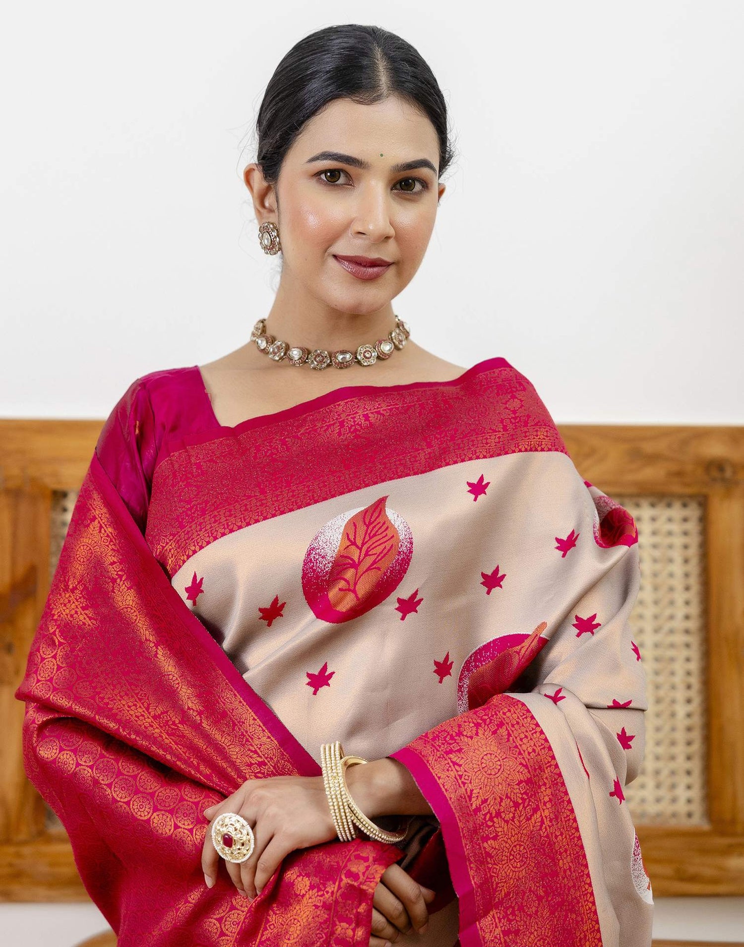 Grey Silk Woven Saree