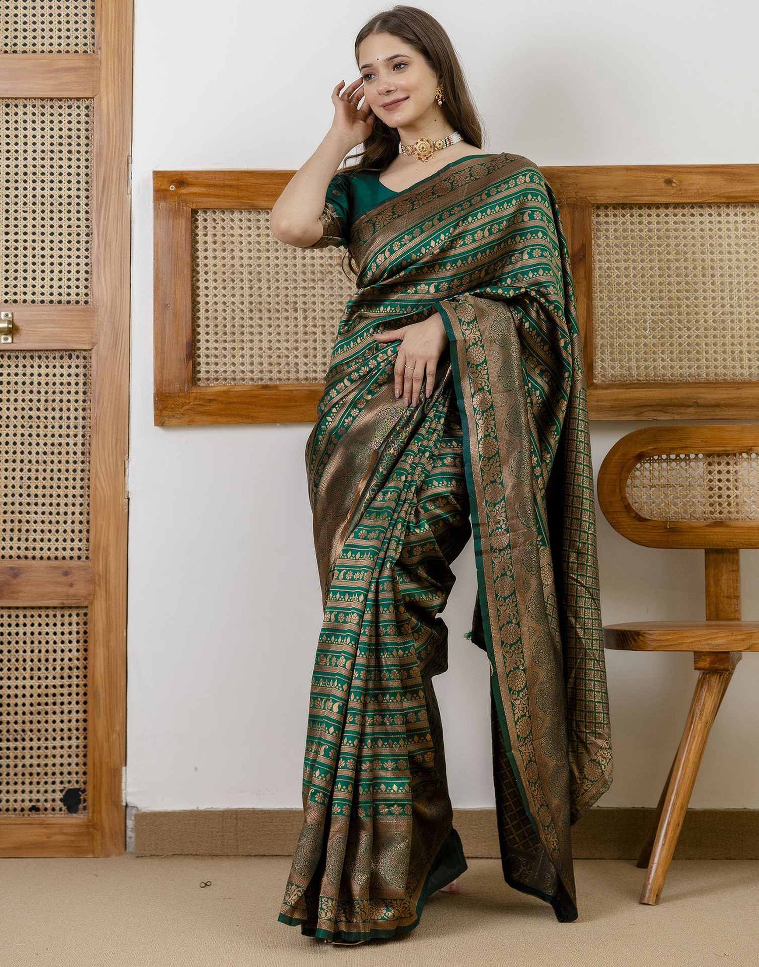 Green Silk Woven Saree