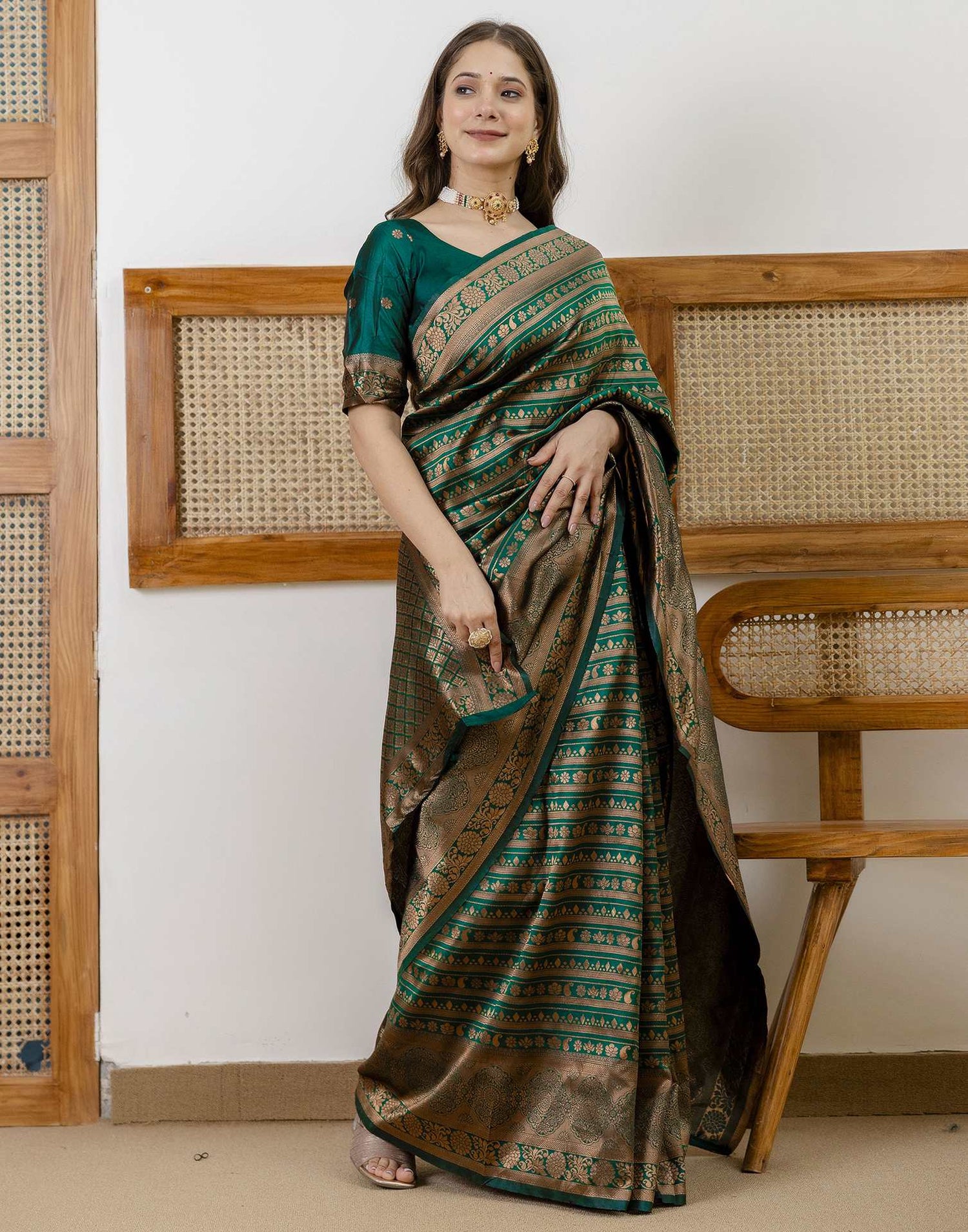 Green Silk Woven Saree
