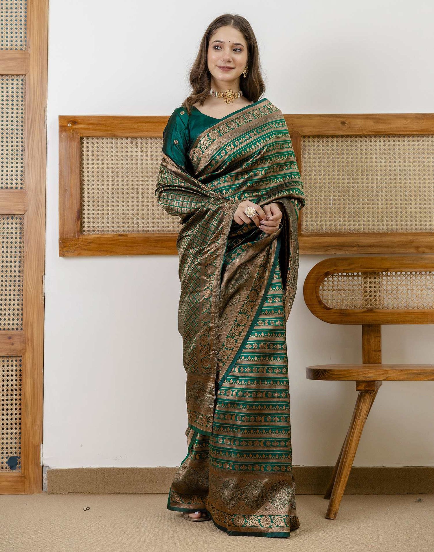Green Silk Woven Saree