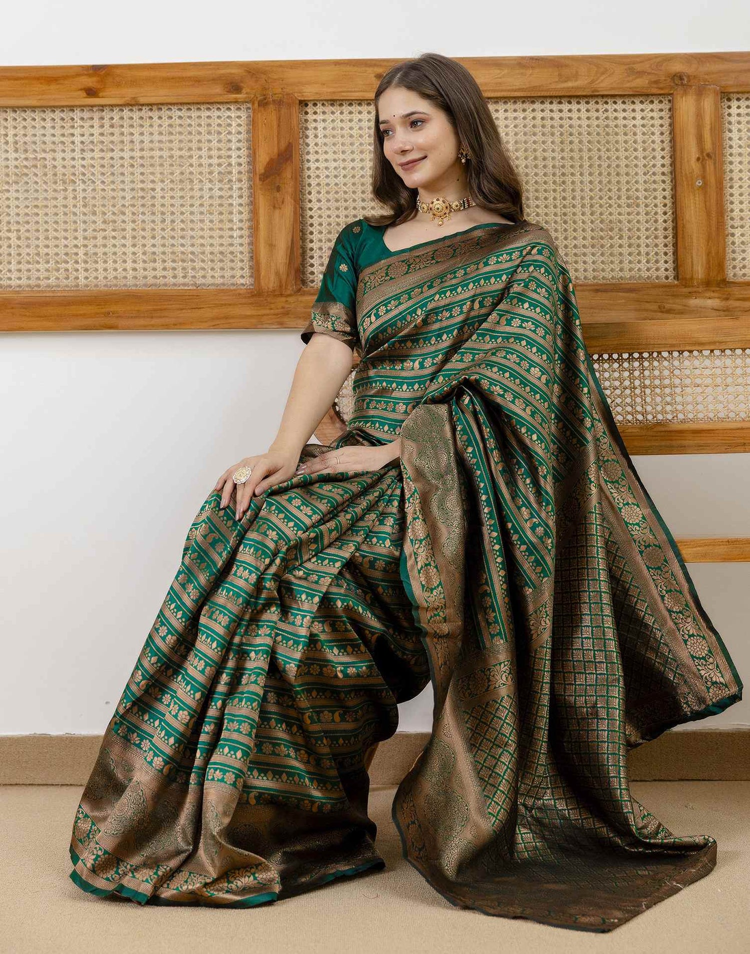 Green Silk Woven Saree