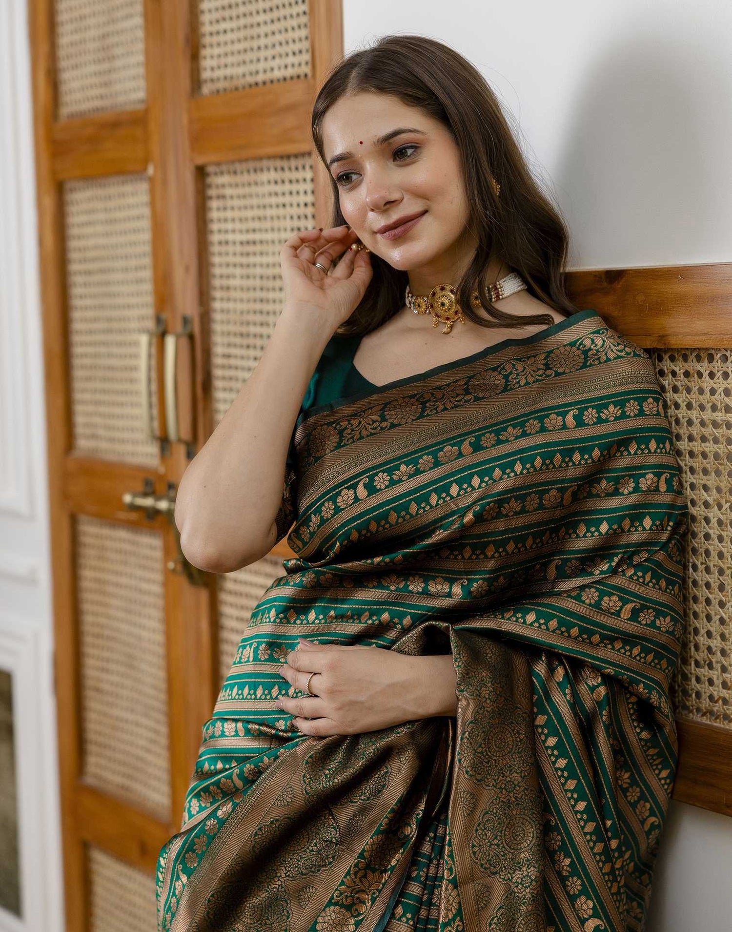 Green Silk Woven Saree