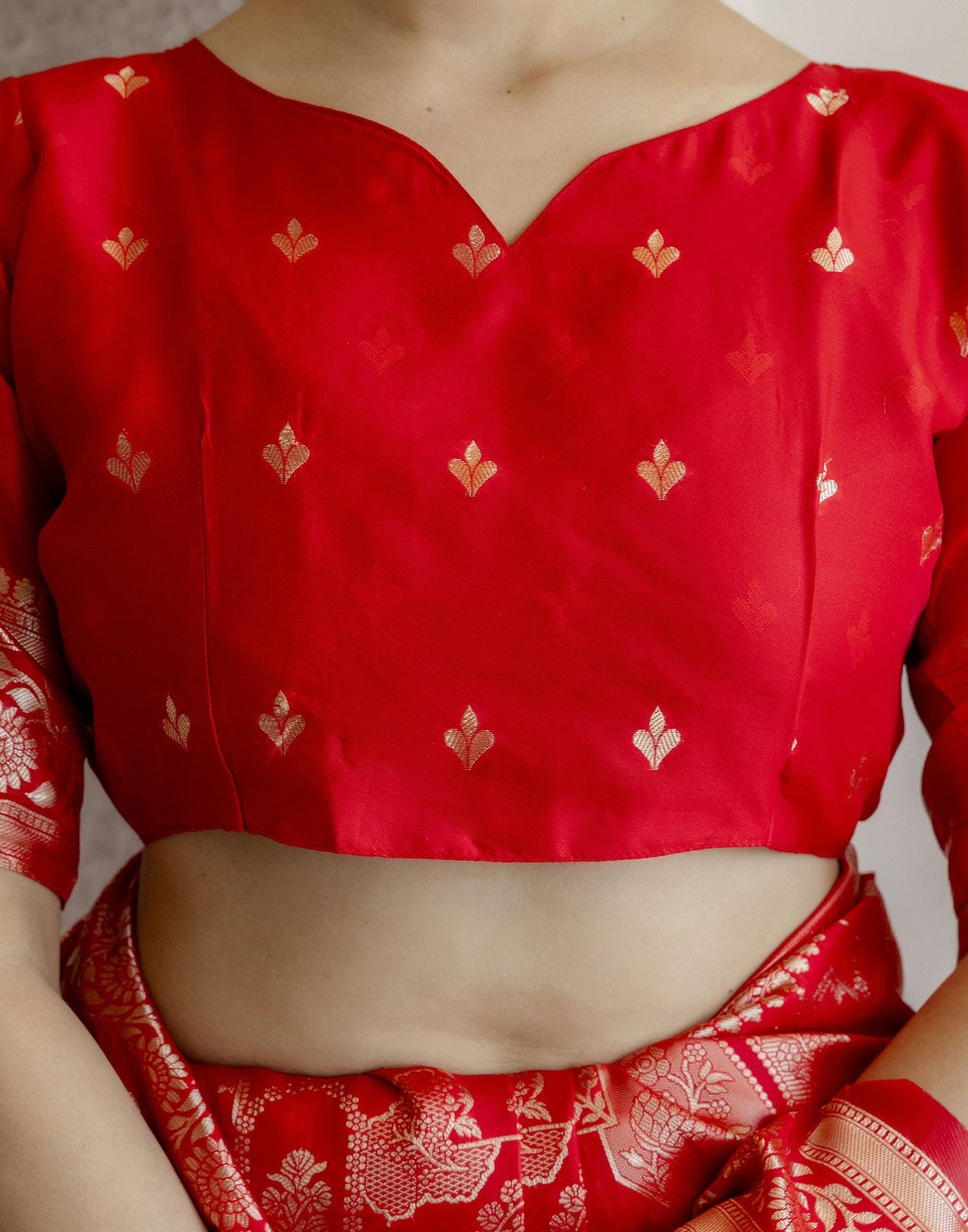 Red Silk Woven Saree