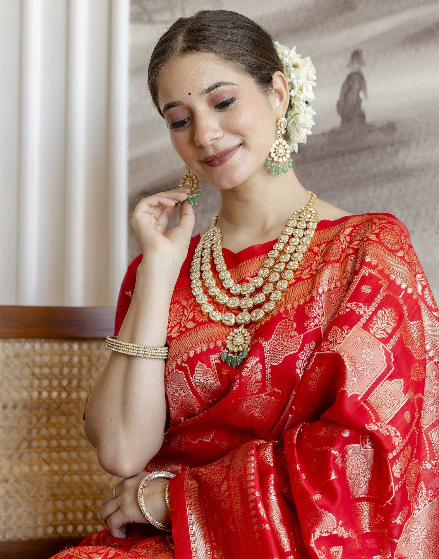 Red Silk Woven Saree