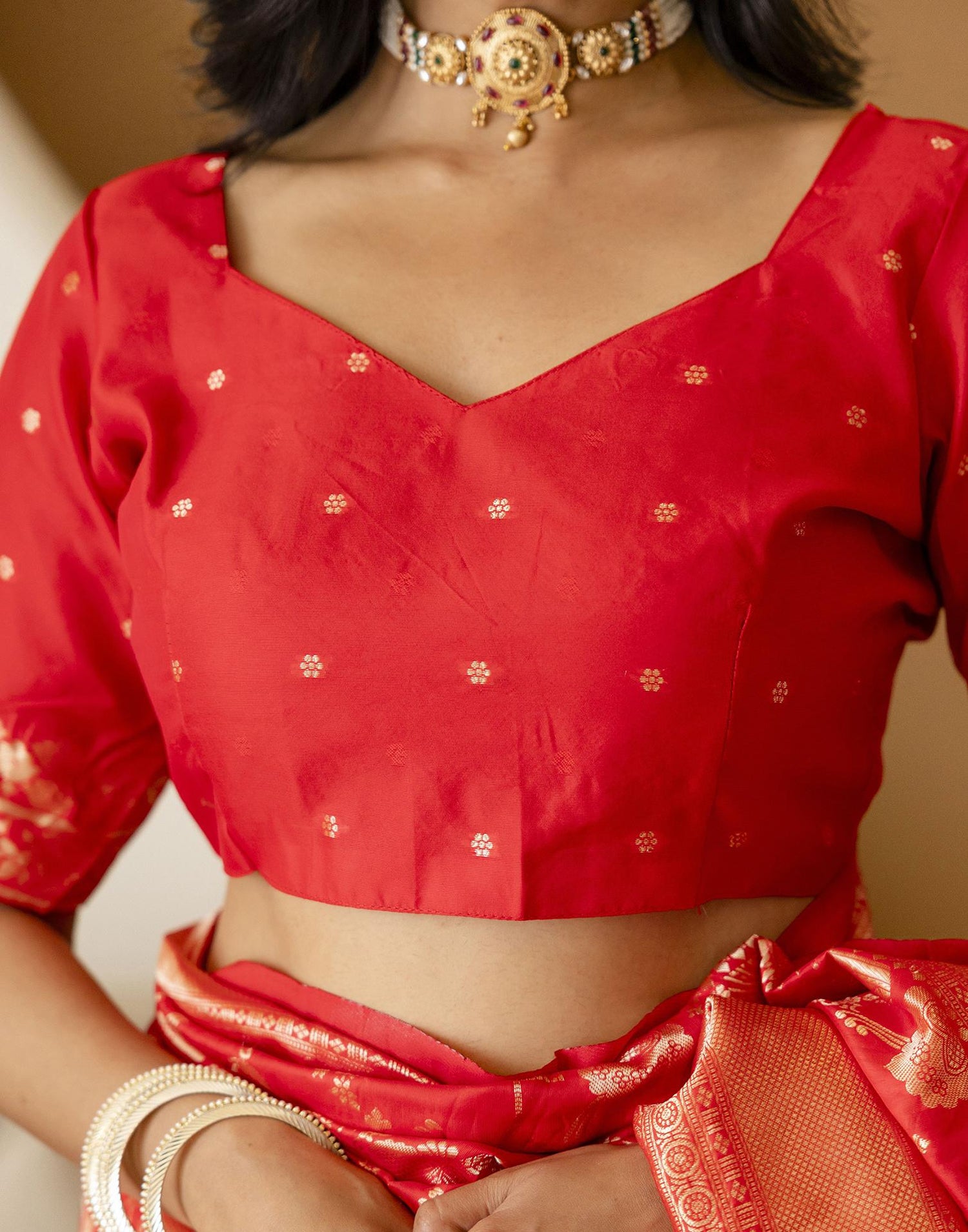 Red Silk Woven Saree