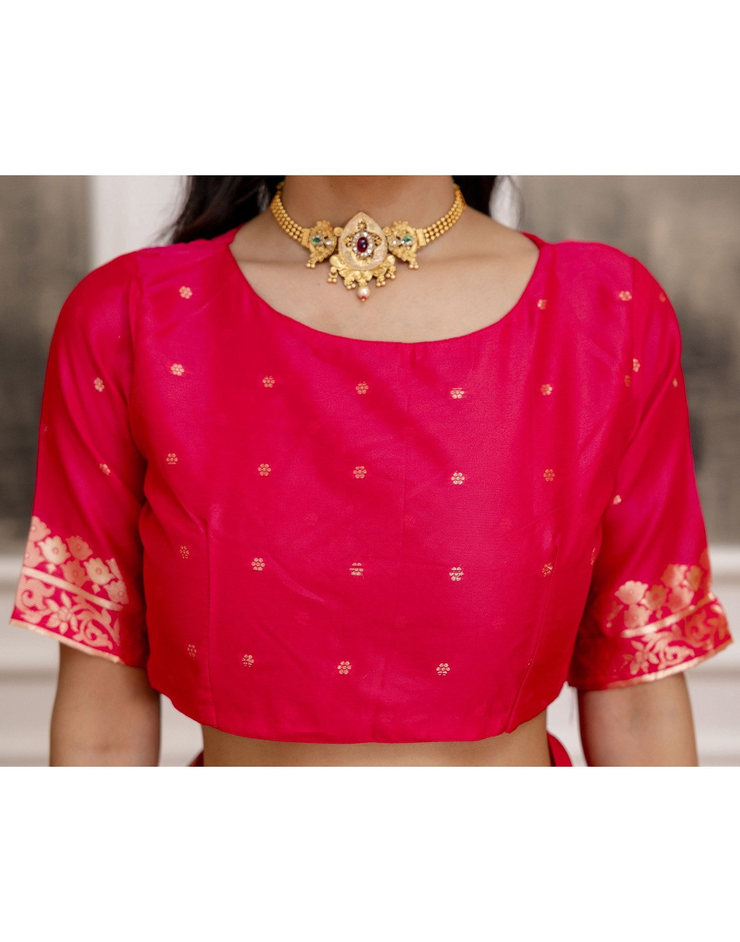 Bright Pink Silk Woven Saree