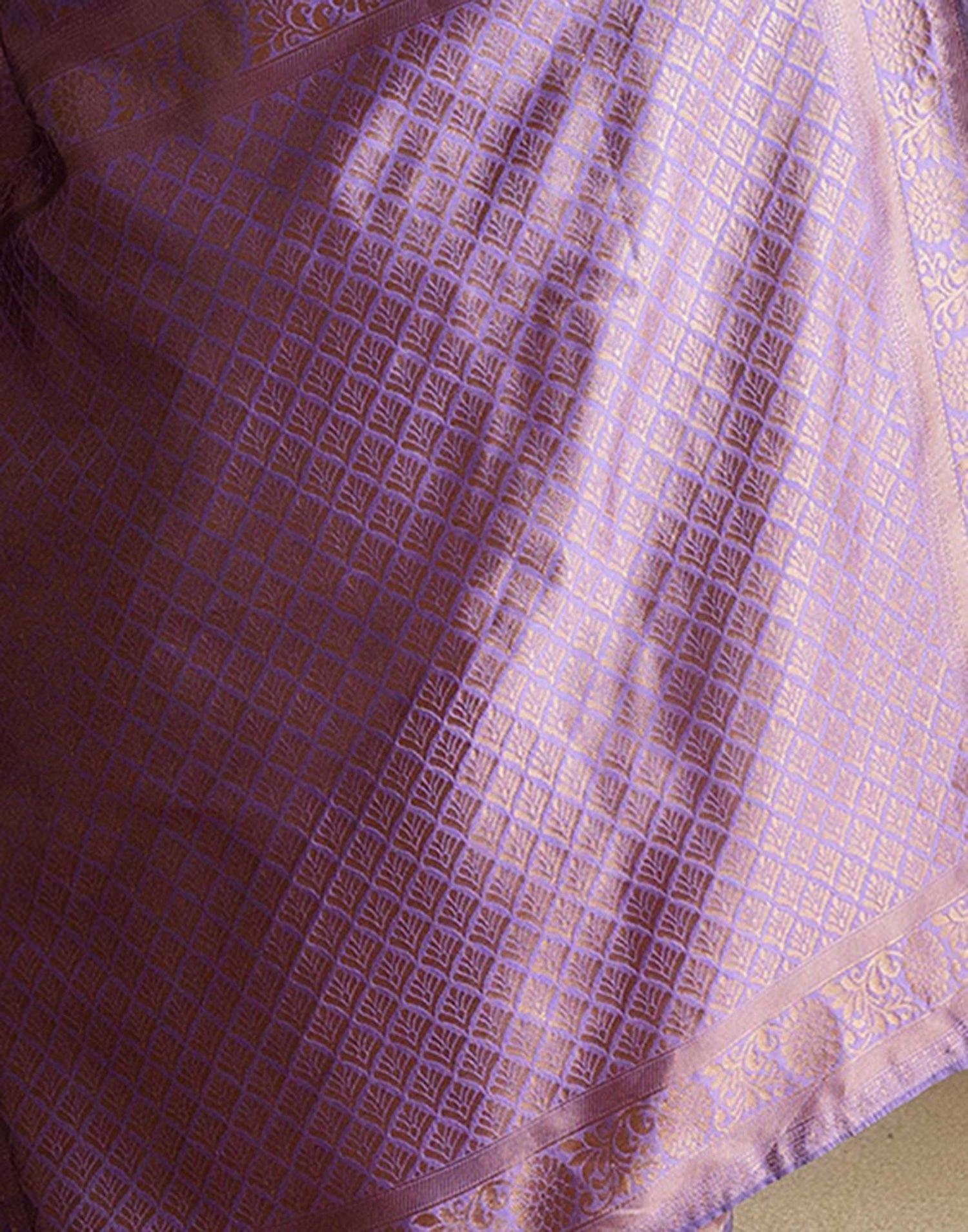 Dark Lavender Silk Woven Saree