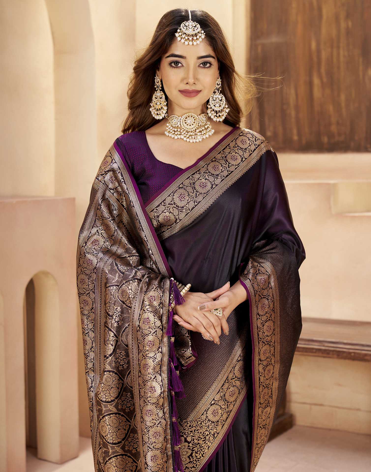 Black Silk Woven Saree