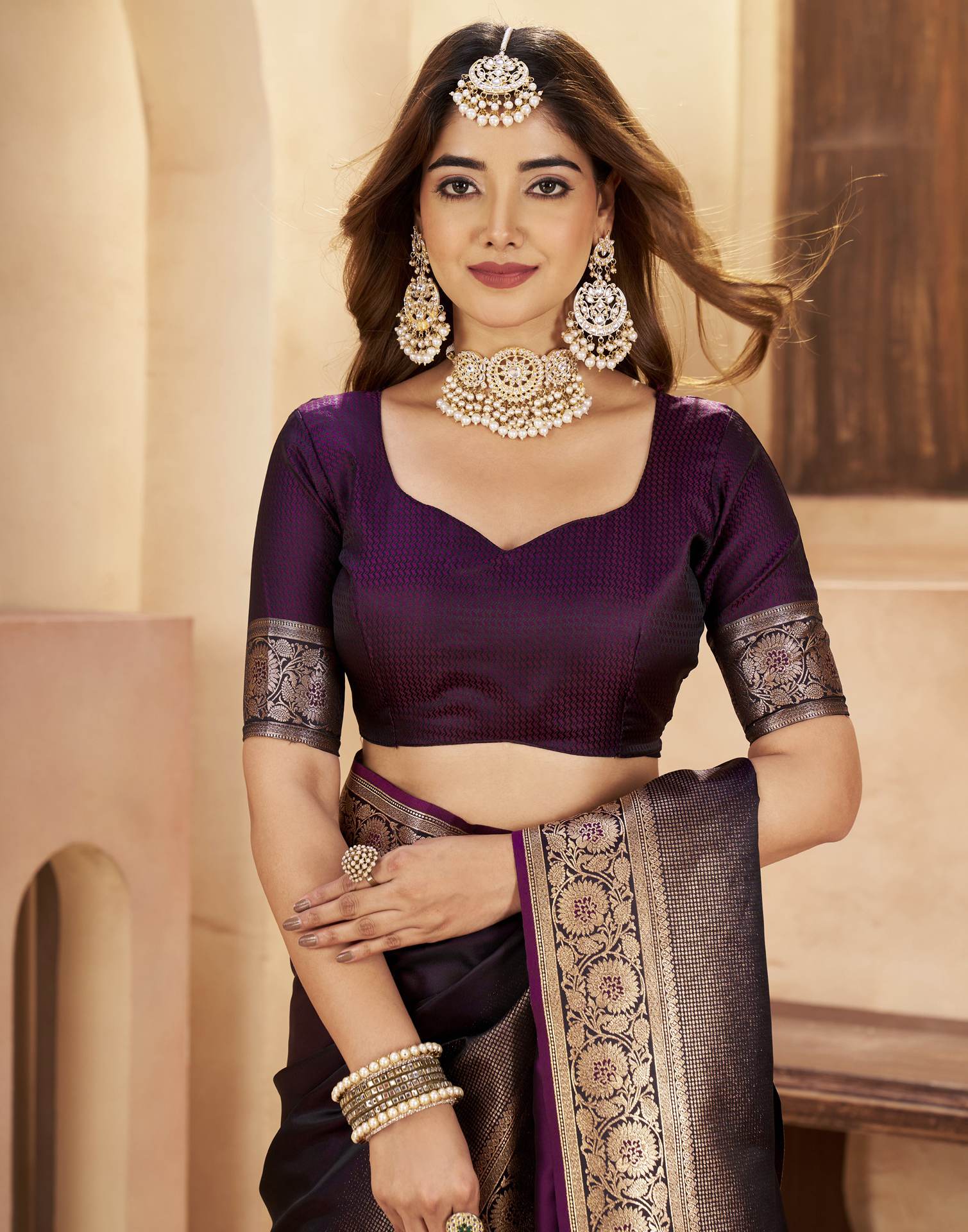 Black Silk Woven Saree