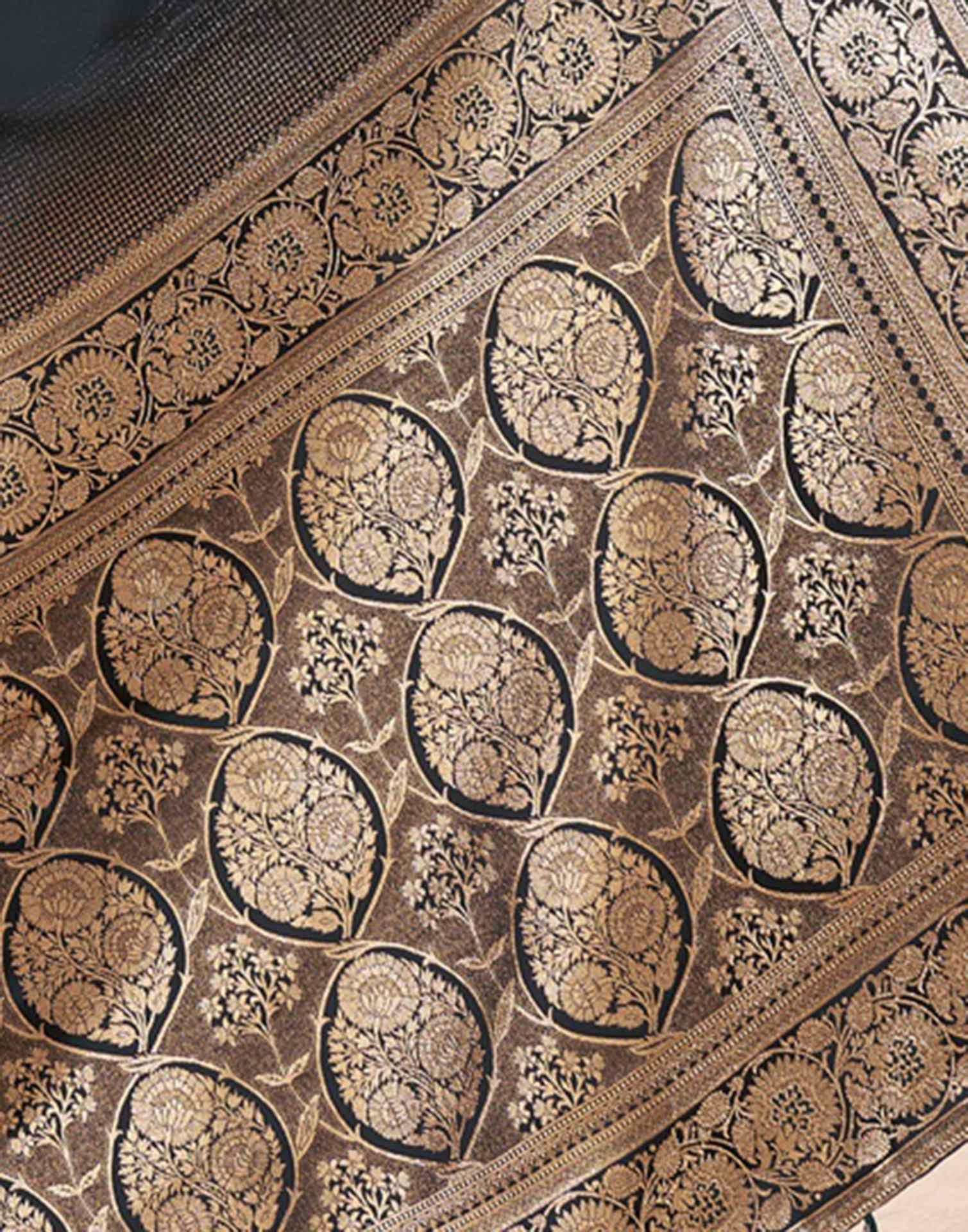 Bottle Green Silk Woven Saree