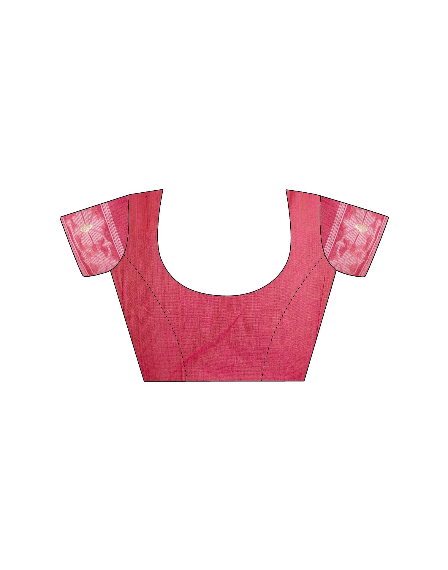 Rose Pink Cotton Woven Saree