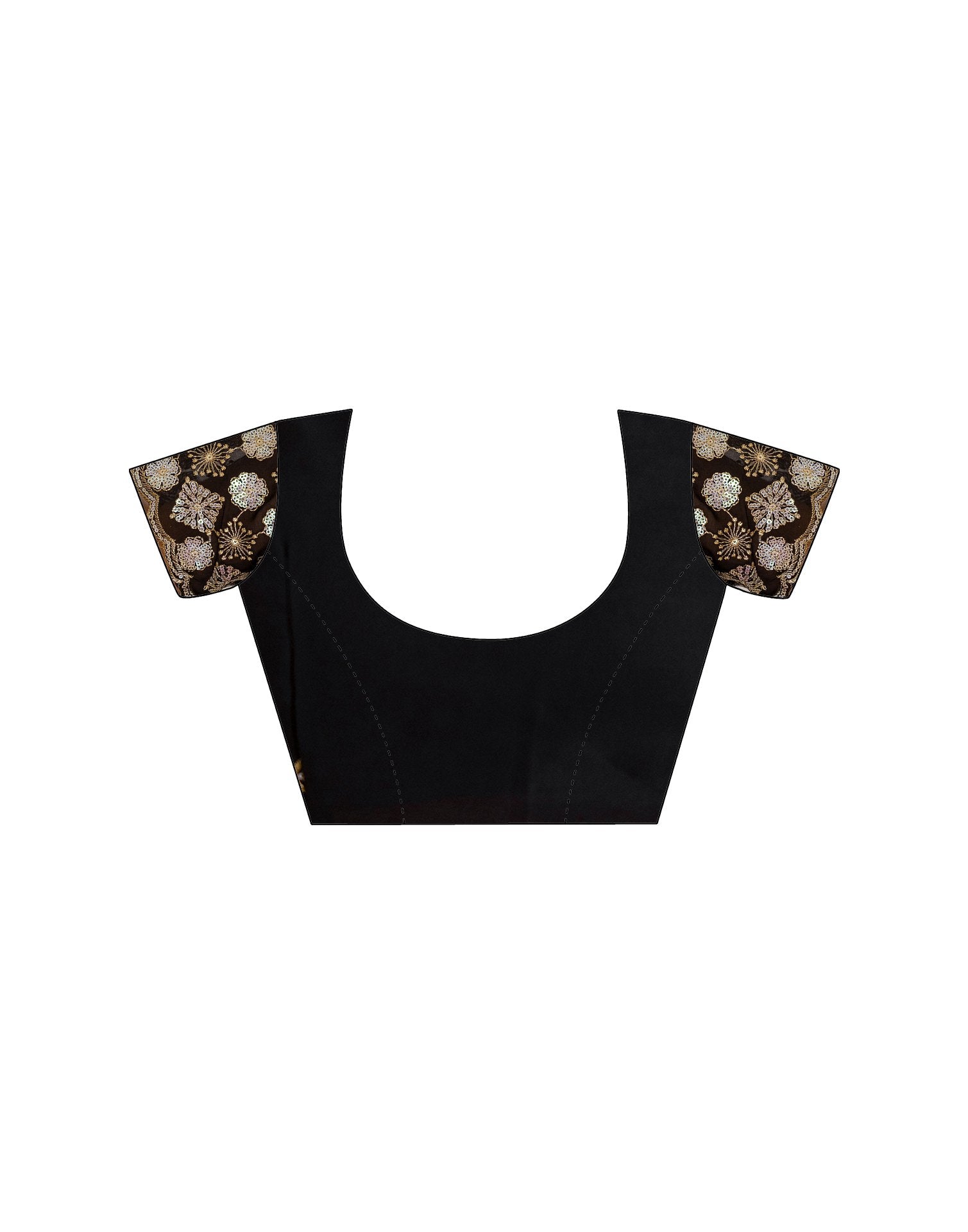 Black Georgette Foil Printed Saree
