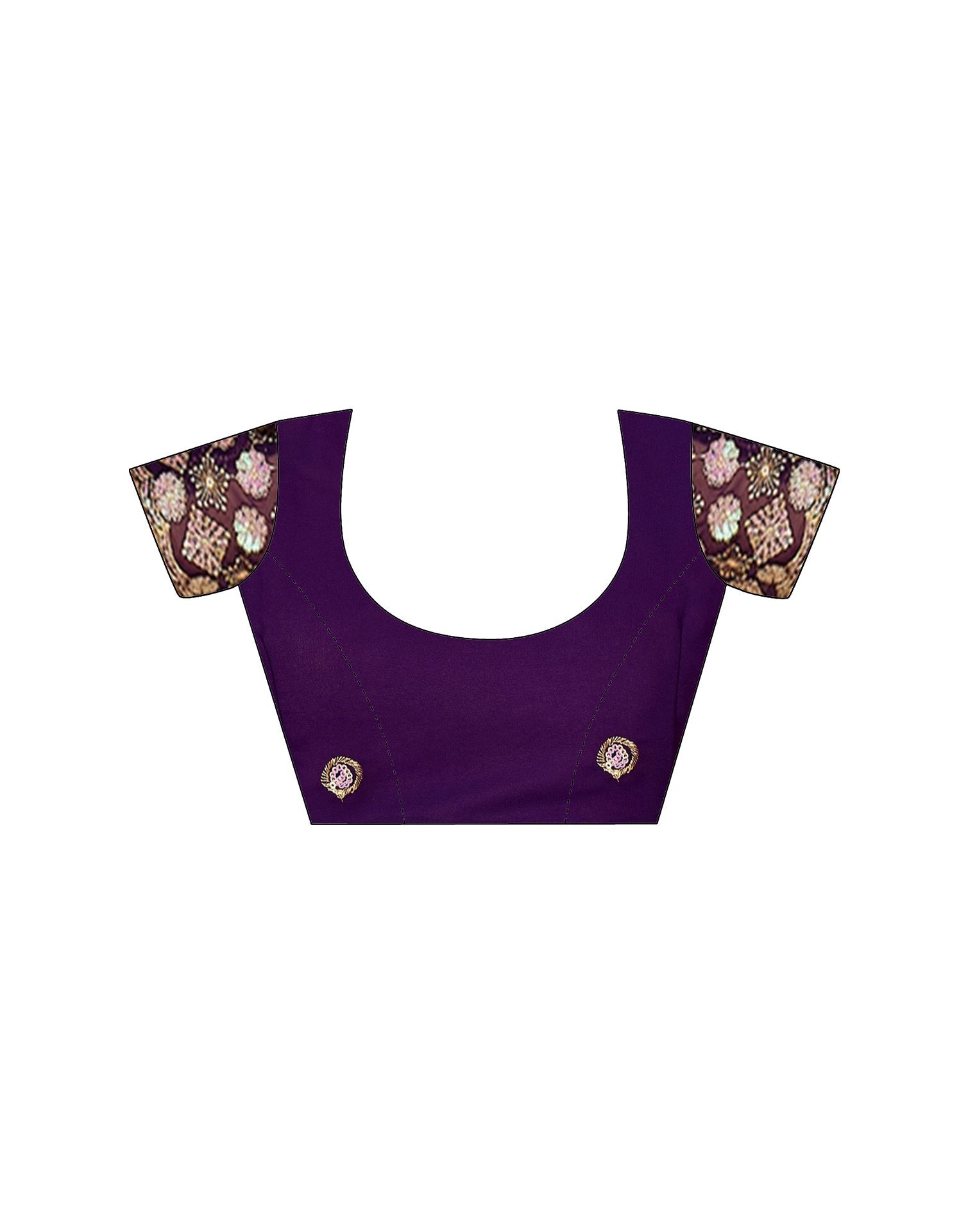 Purple Georgette Foil Printed Saree