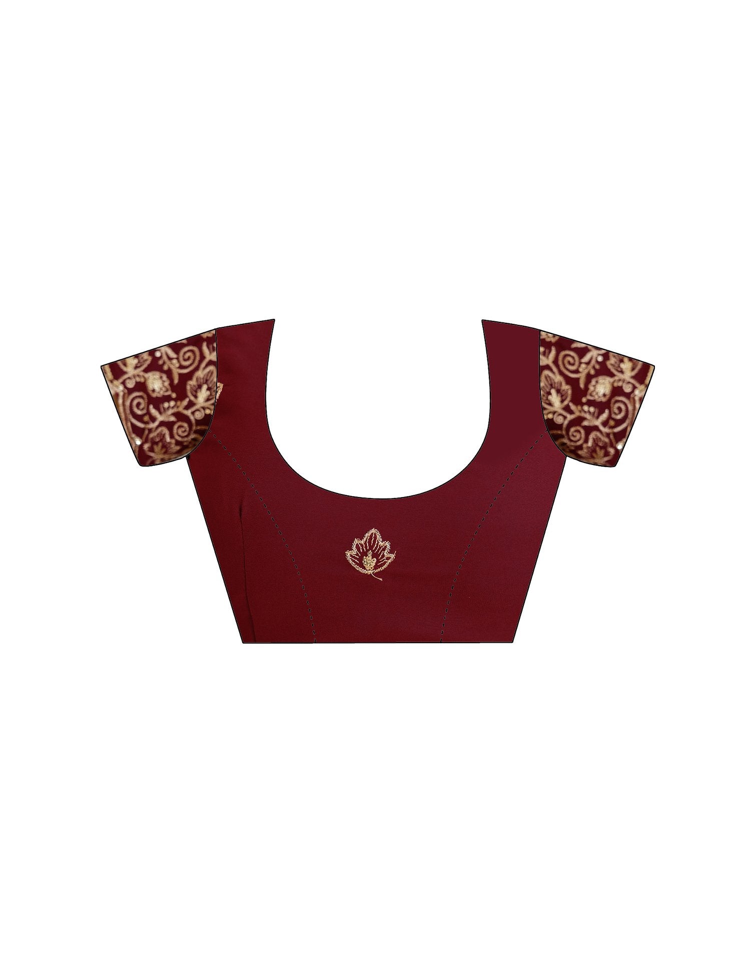 Maroon Georgette Foil Printed Saree
