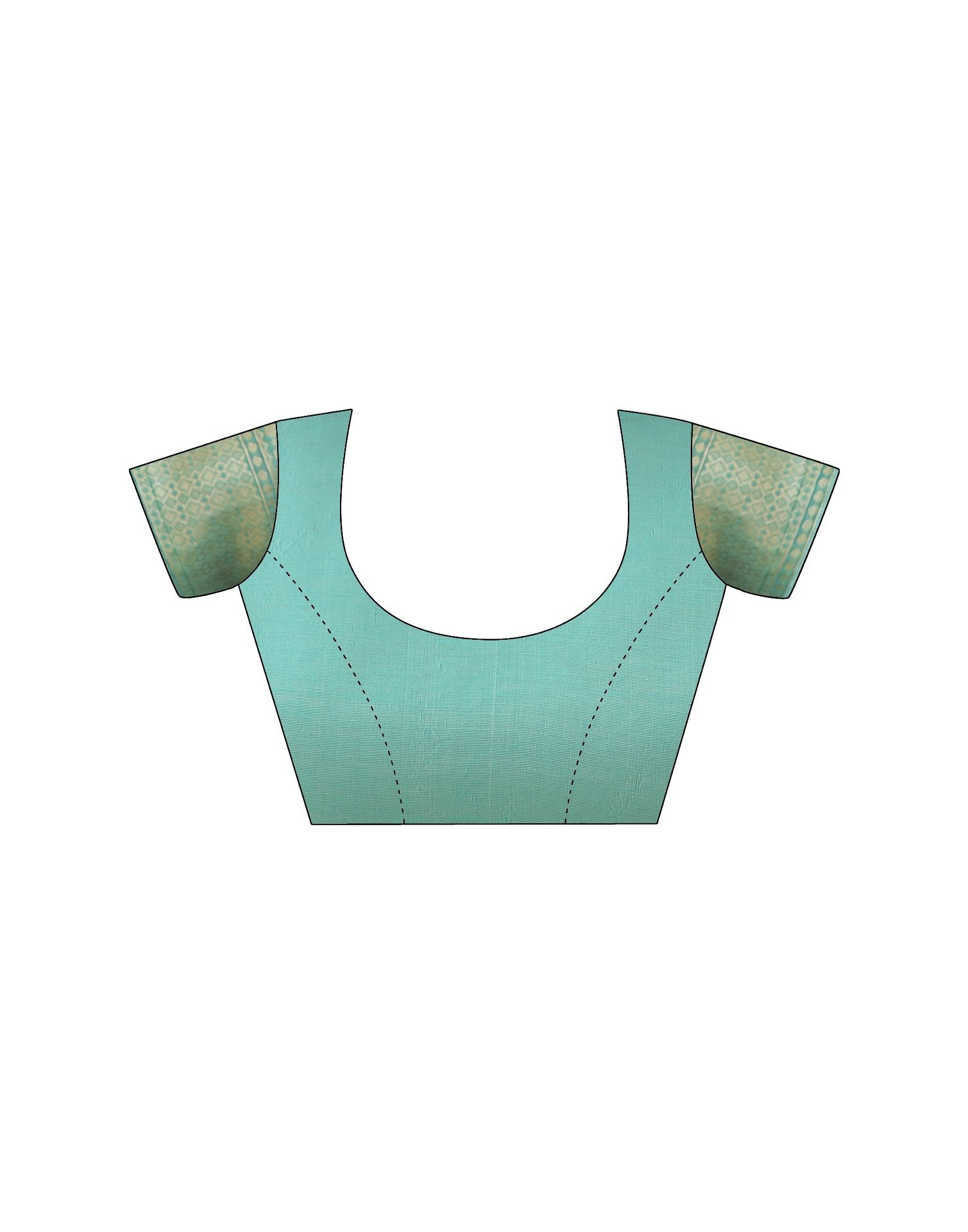 Turquoise Chanderi Woven Saree