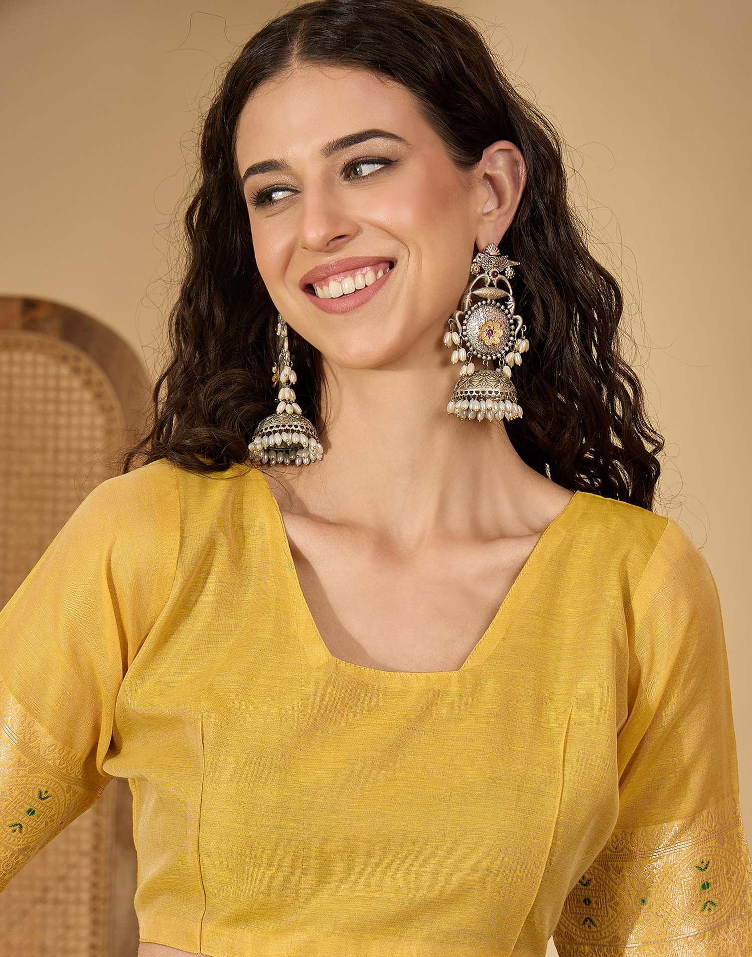 Light Green Chanderi Woven Saree