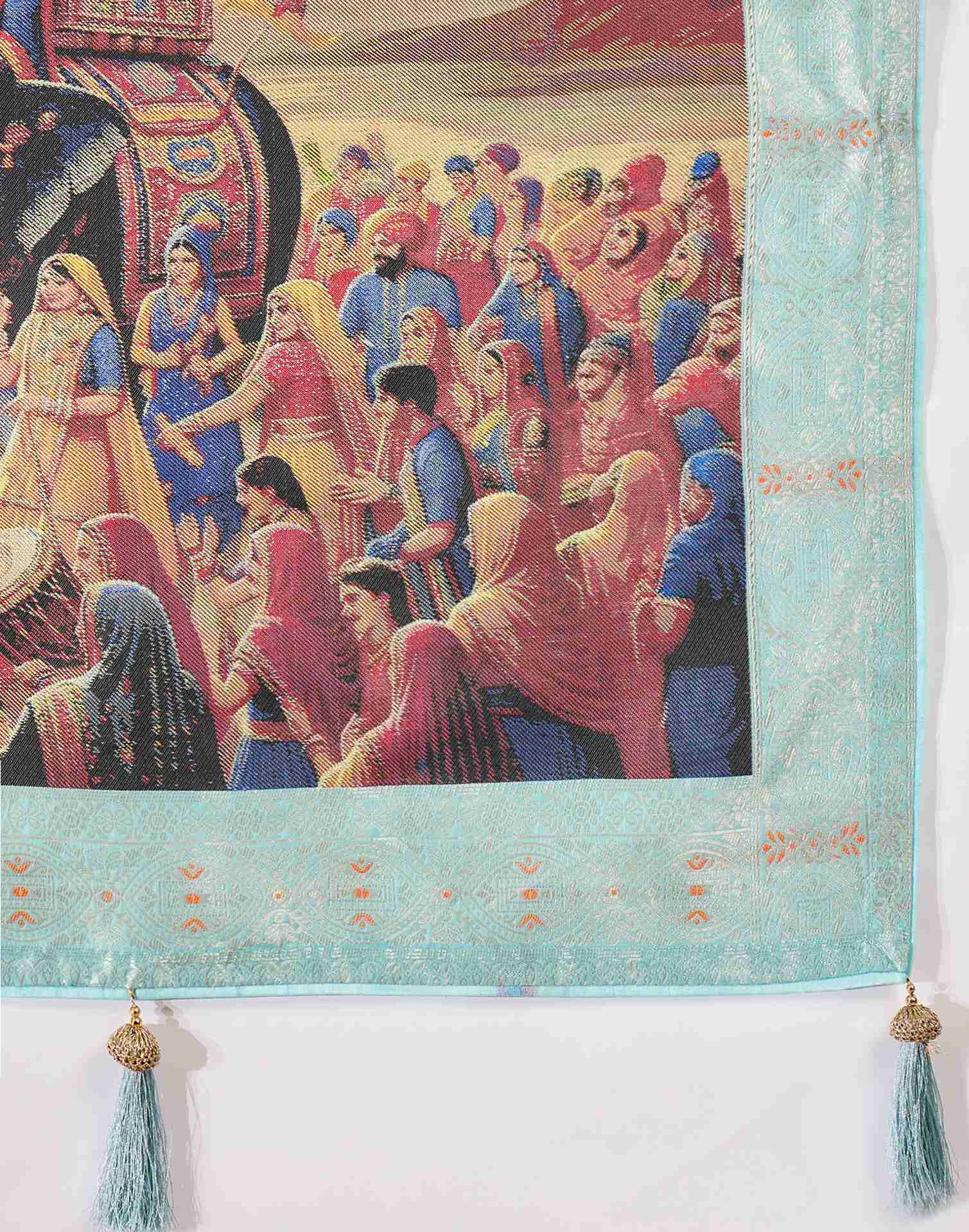 Sky Blue Chanderi Woven Saree