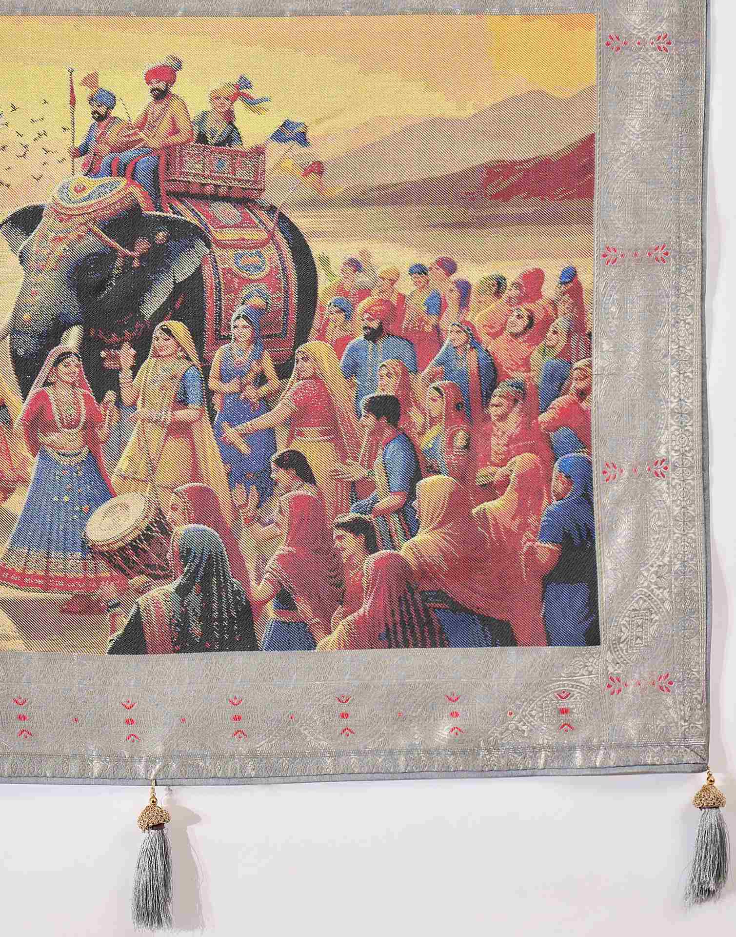 Grey Chanderi Woven Saree