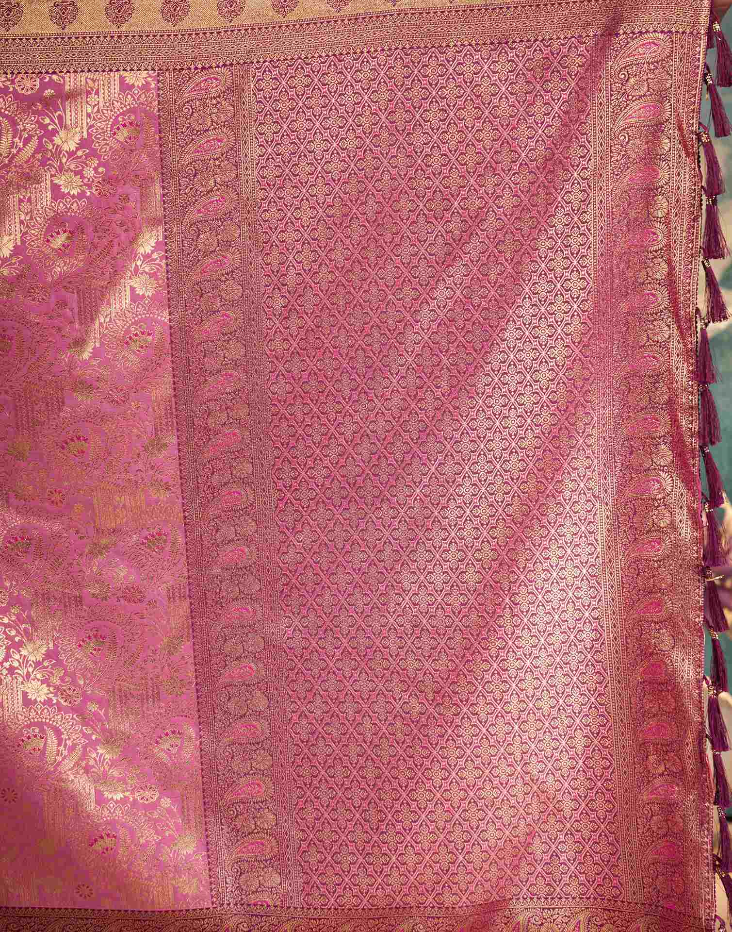 Pink Silk Woven Saree