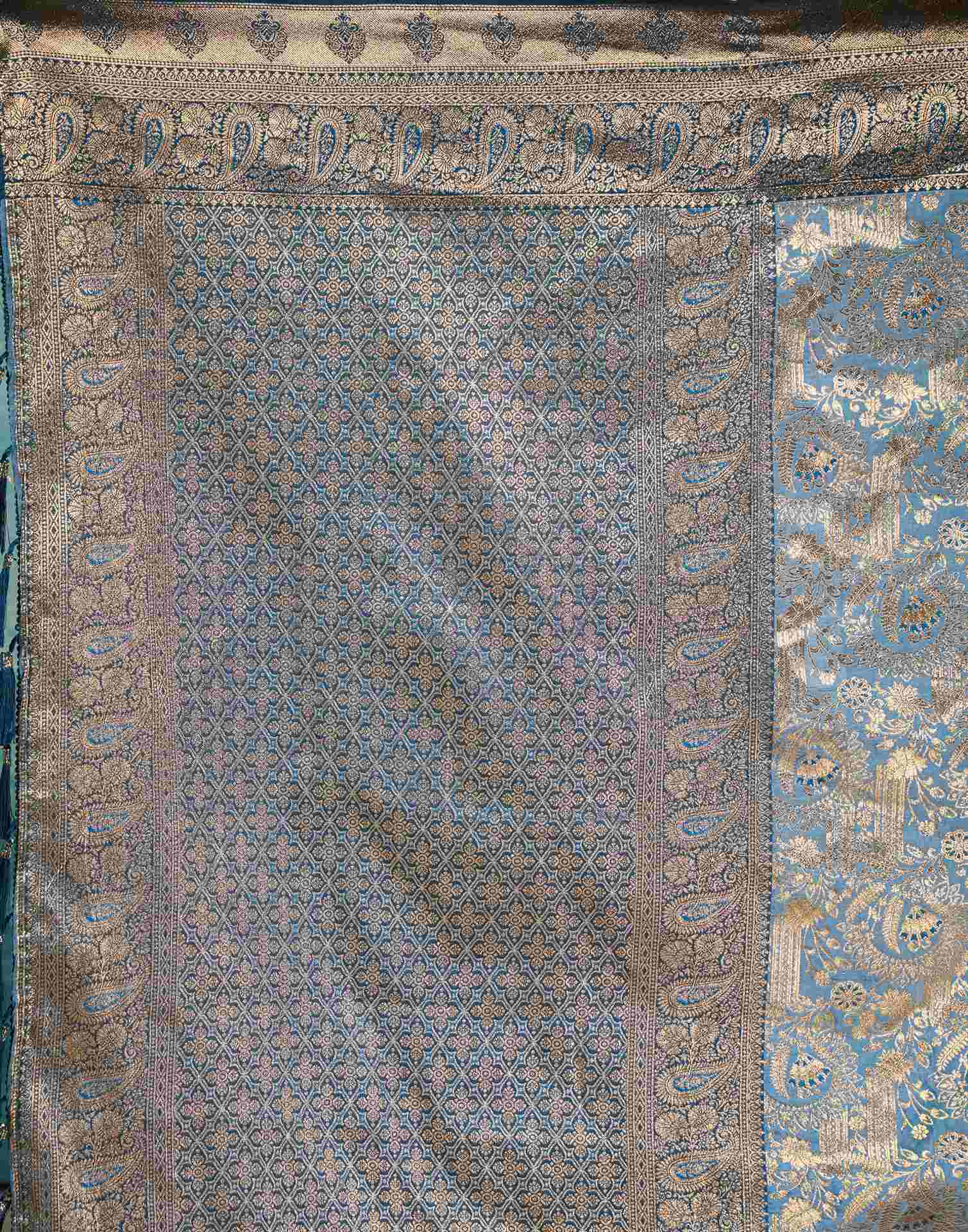 Grey Silk Woven Saree