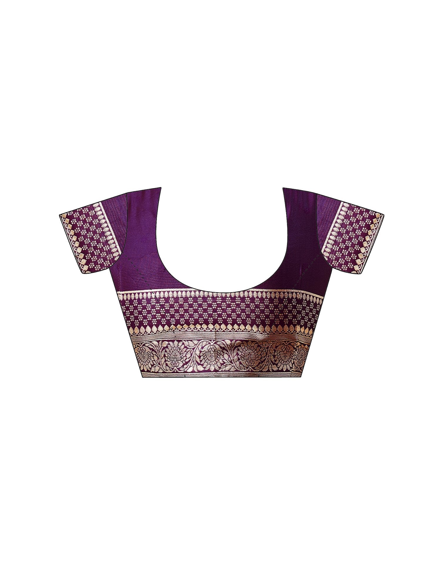 Dark Purple Silk Woven Banarasi Saree