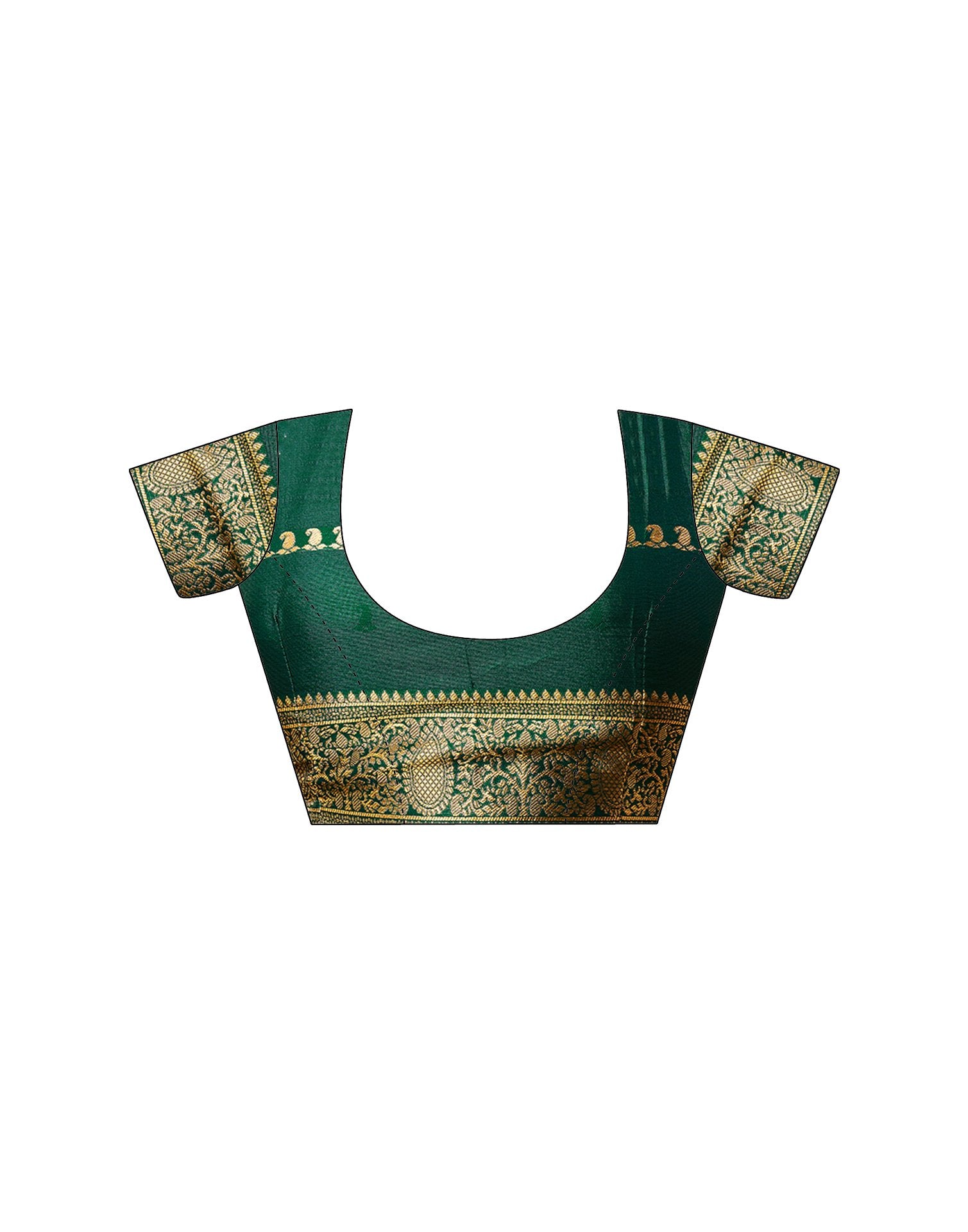 Dark Green Silk Woven Banarasi Saree