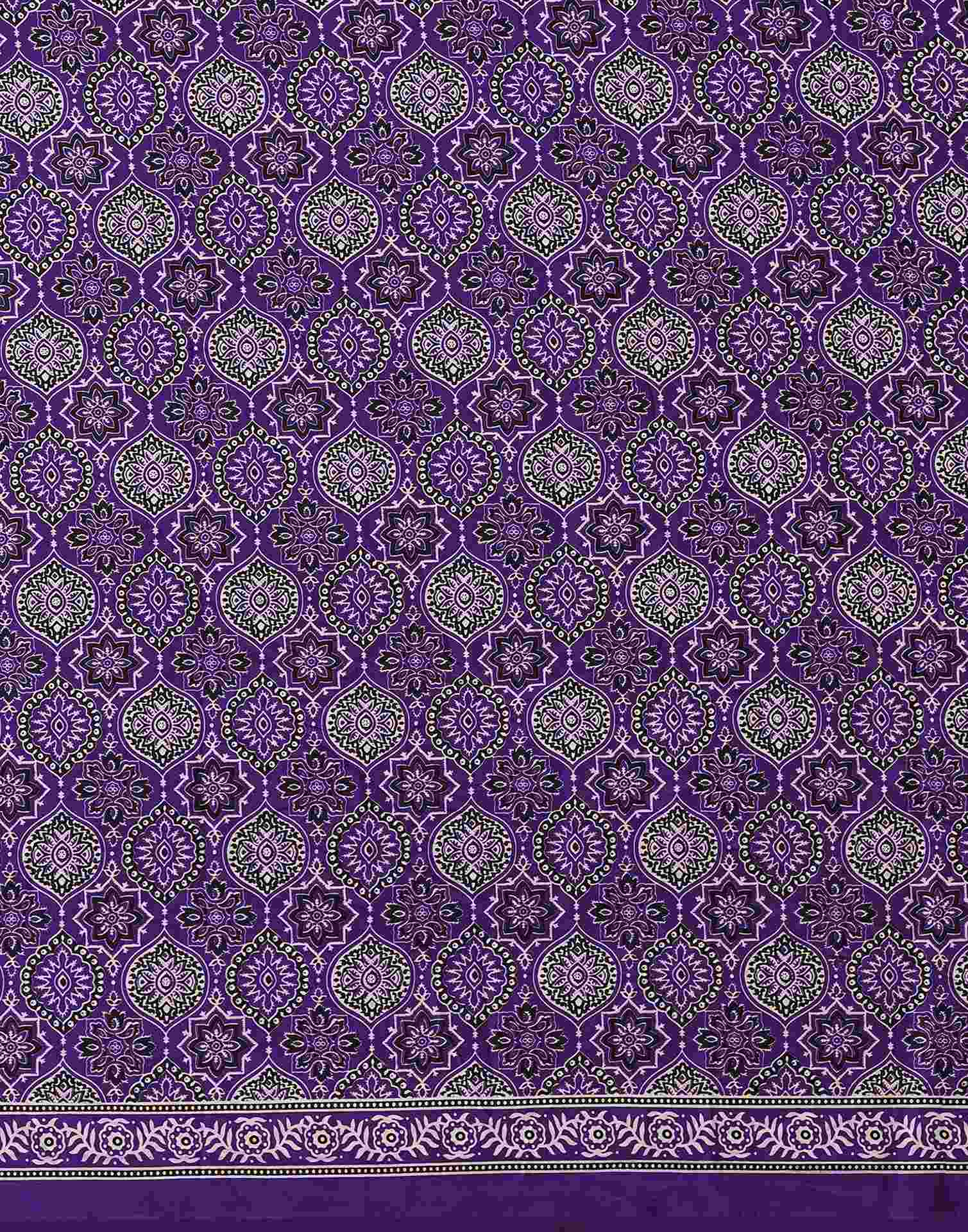 Violet Satin Printed Saree