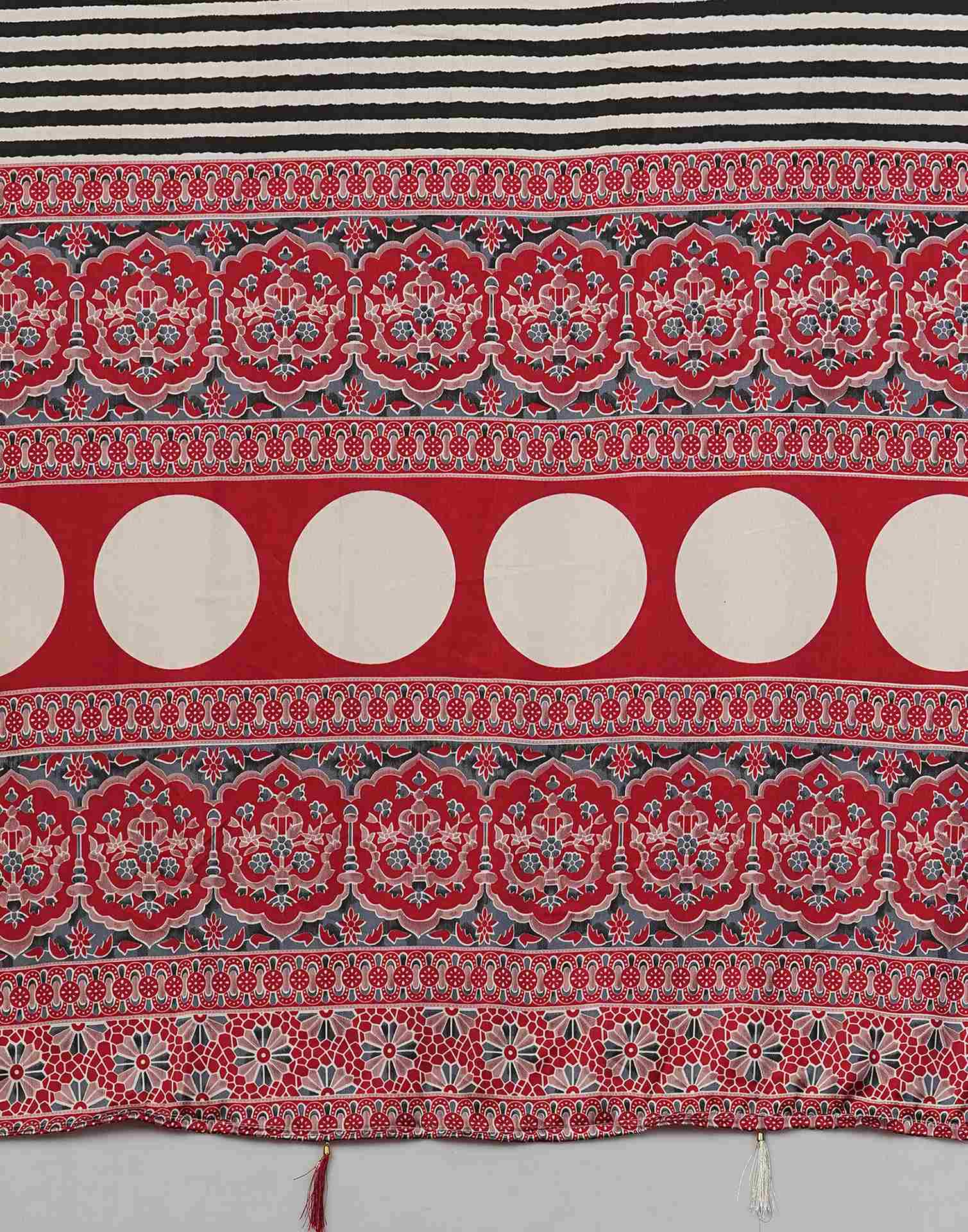 Off White Satin Printed Saree