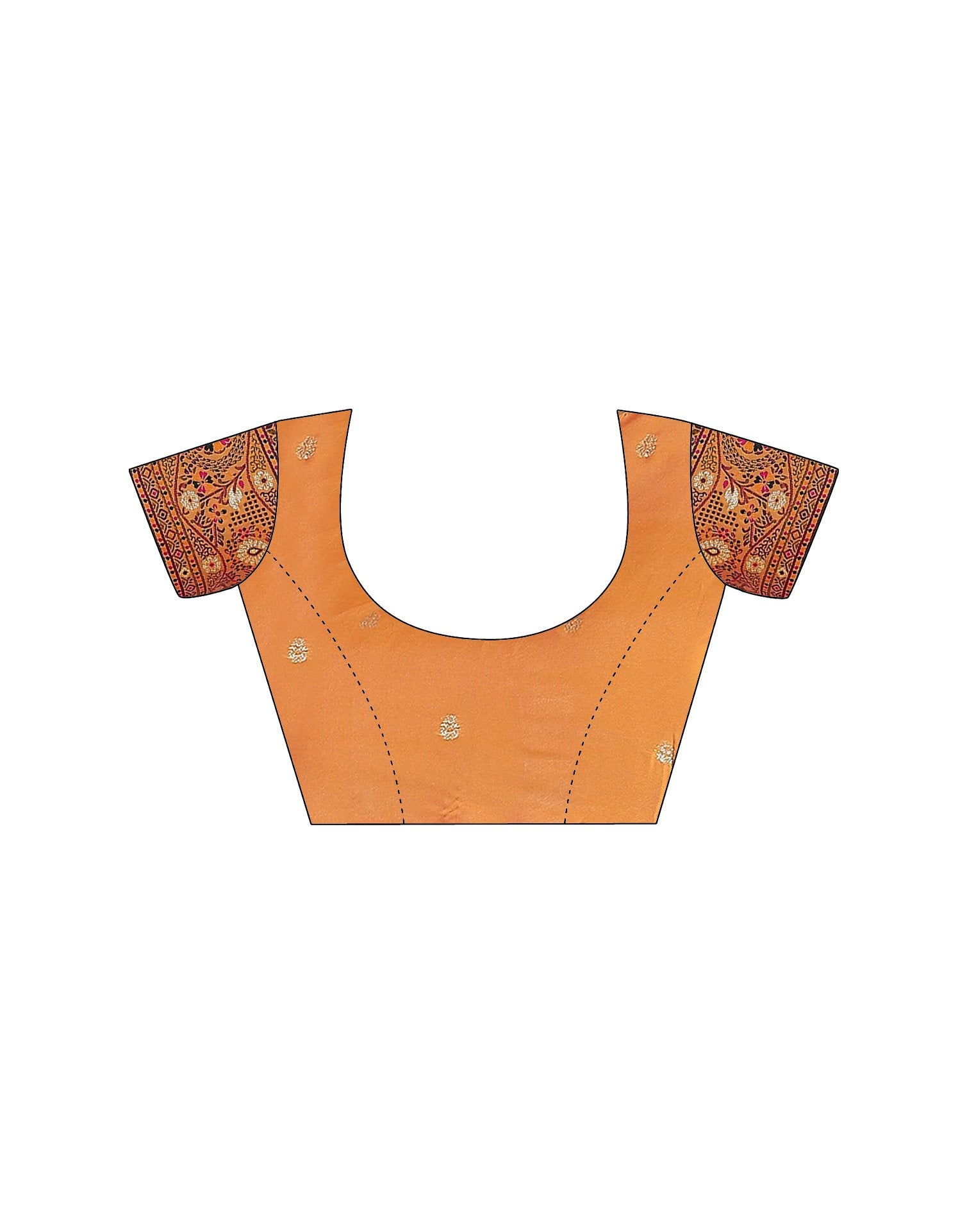 Pastel Orange Silk Woven Saree
