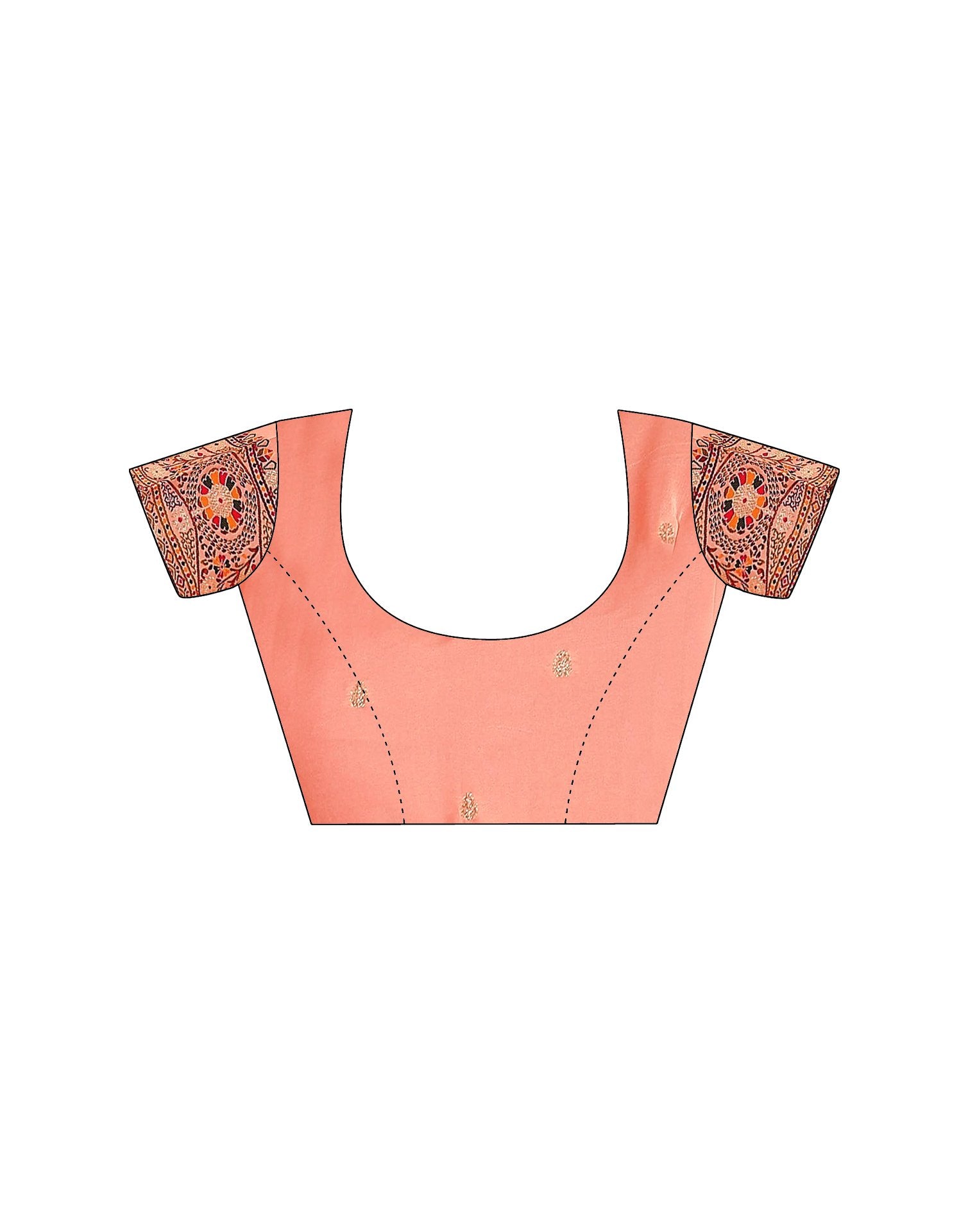 Peach Silk Woven Saree