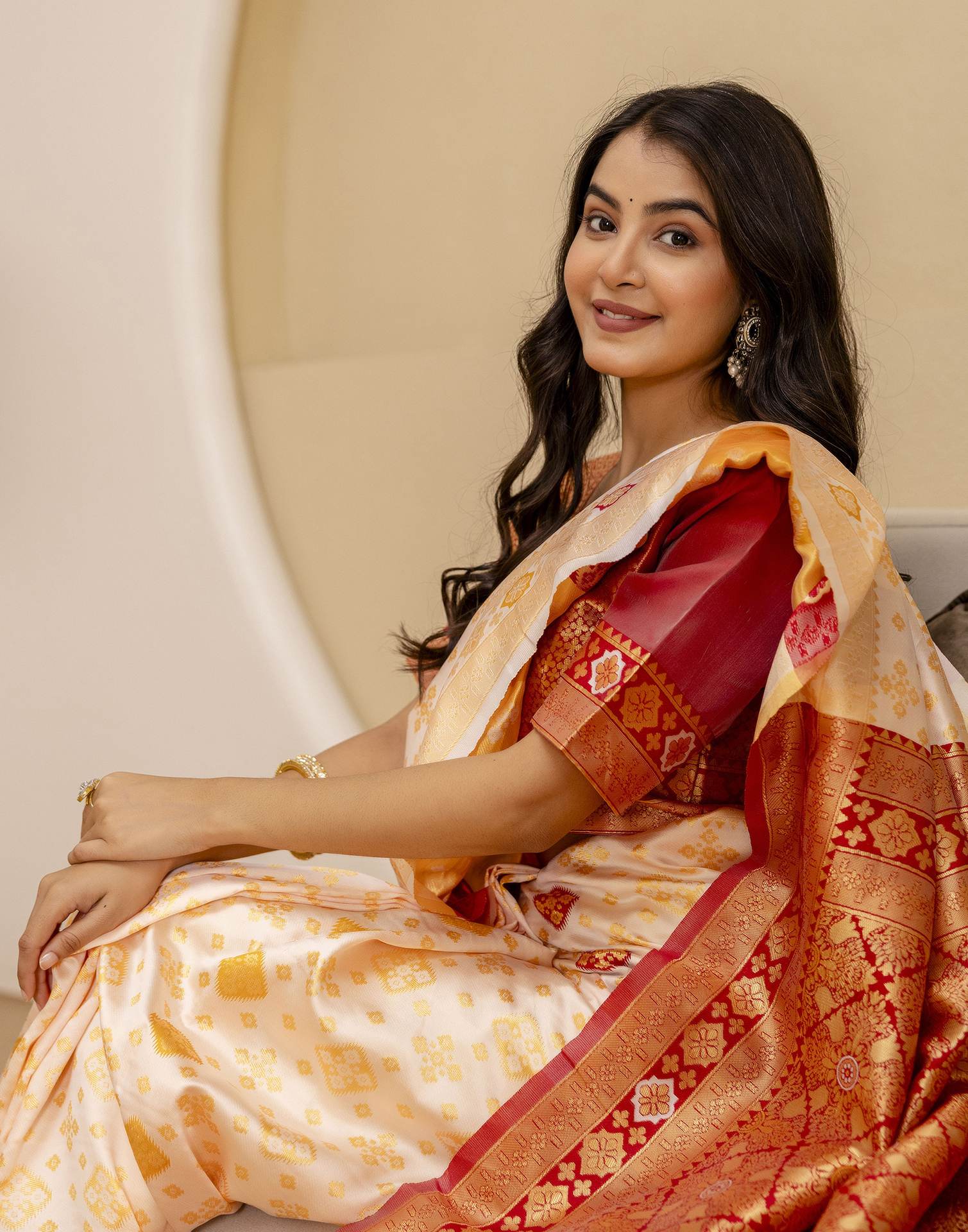 Off White Silk Woven Banarasi Saree