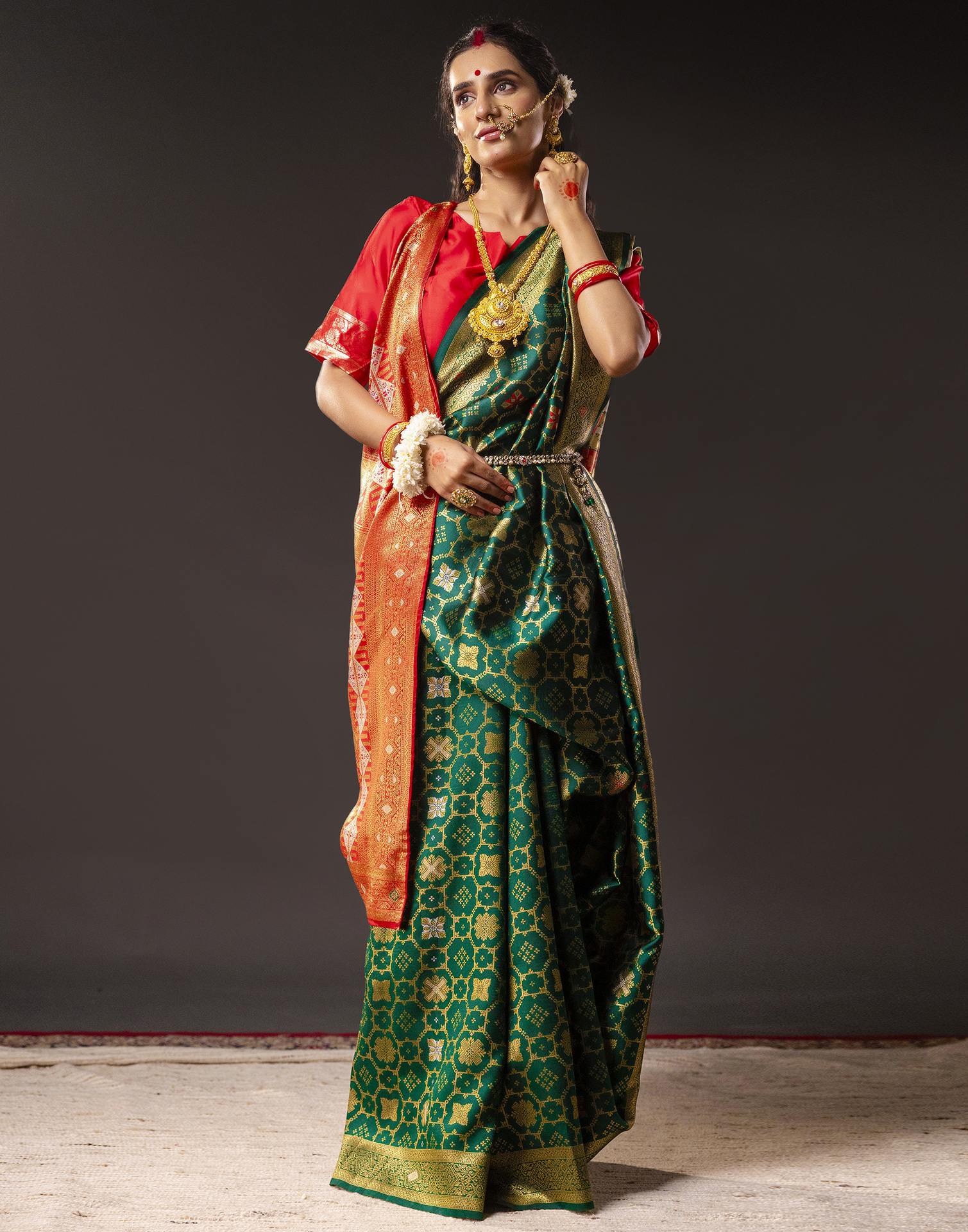 Green Silk Woven Saree
