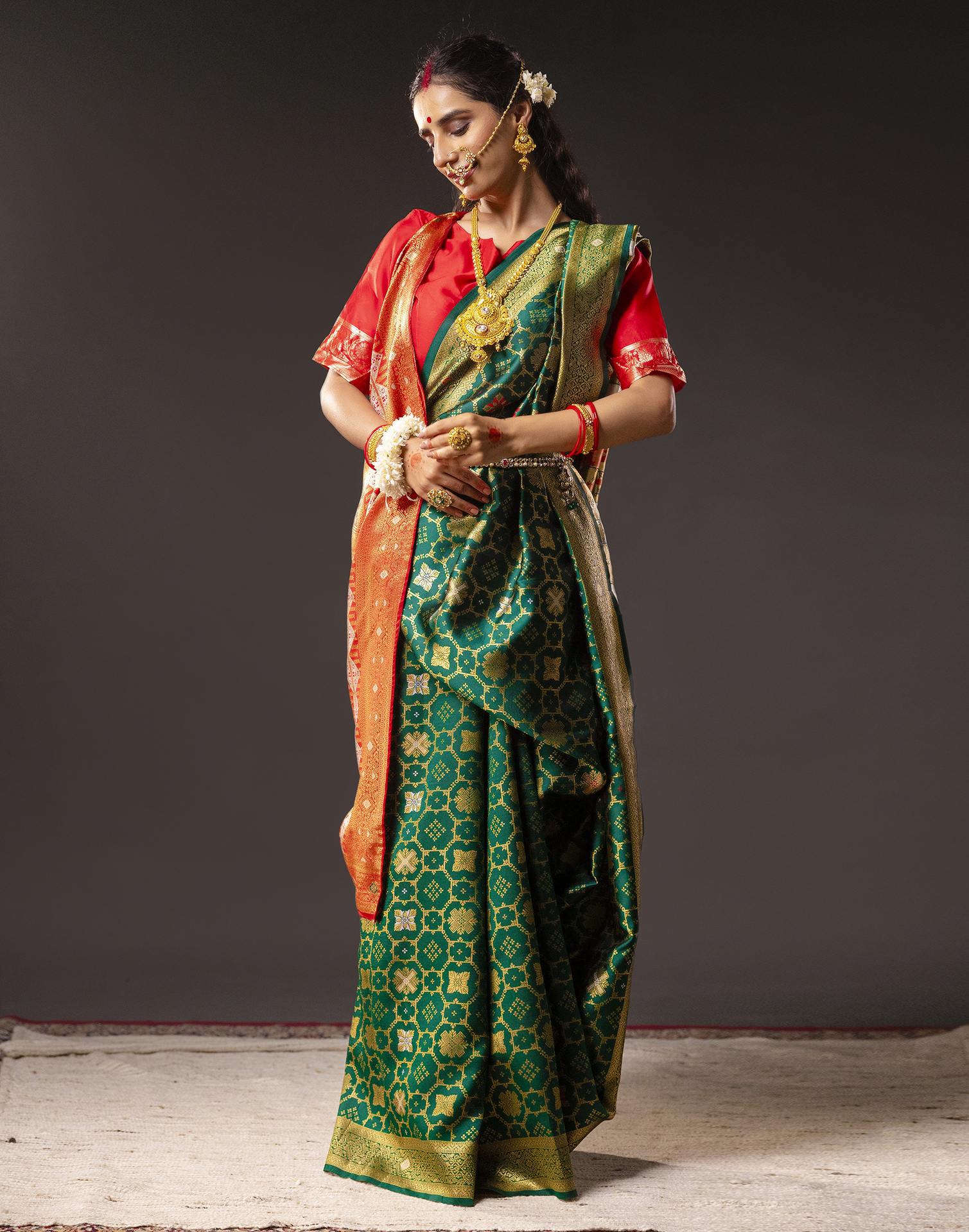 Green Silk Woven Saree