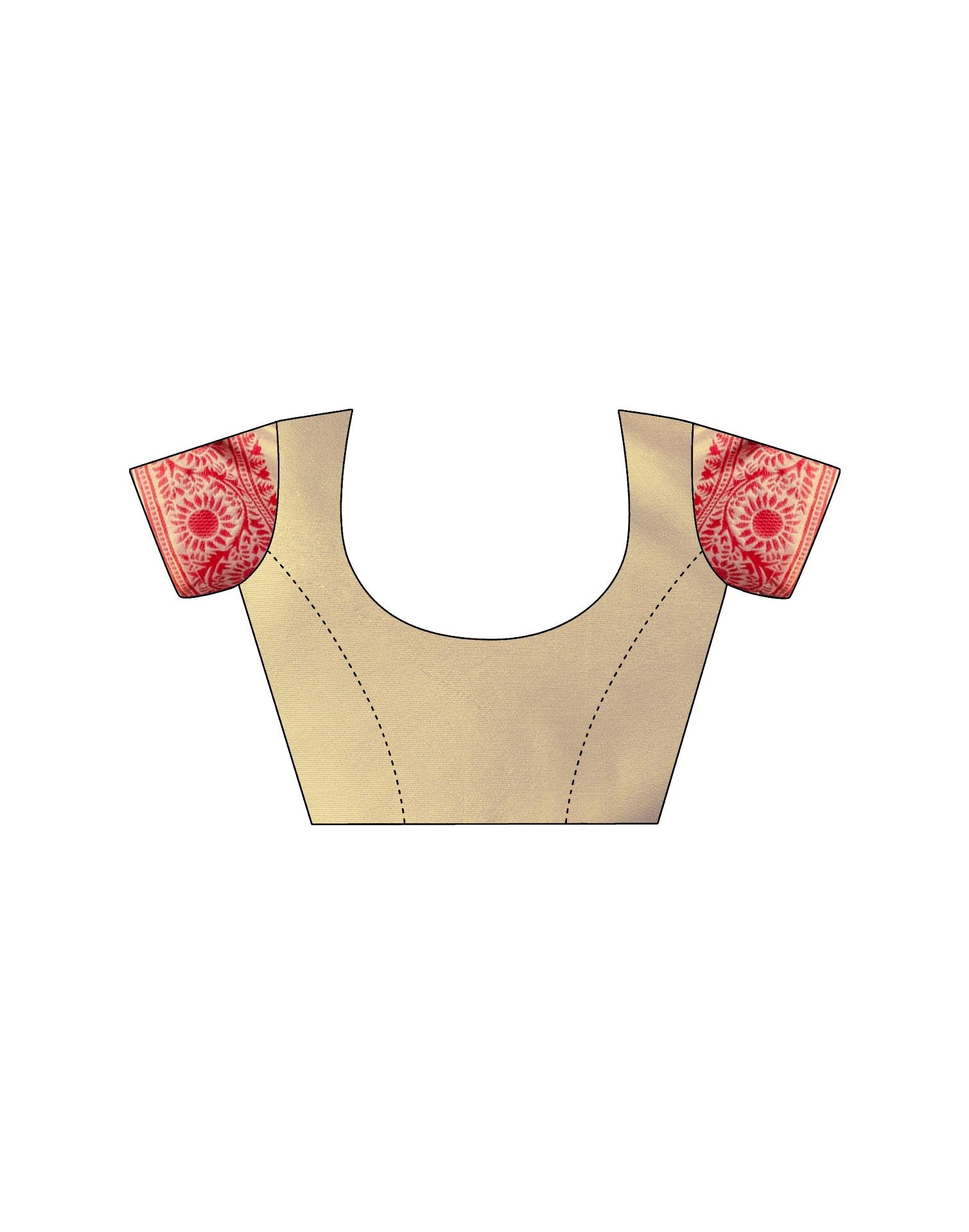 Cream Silk Woven Durga Puja Saree