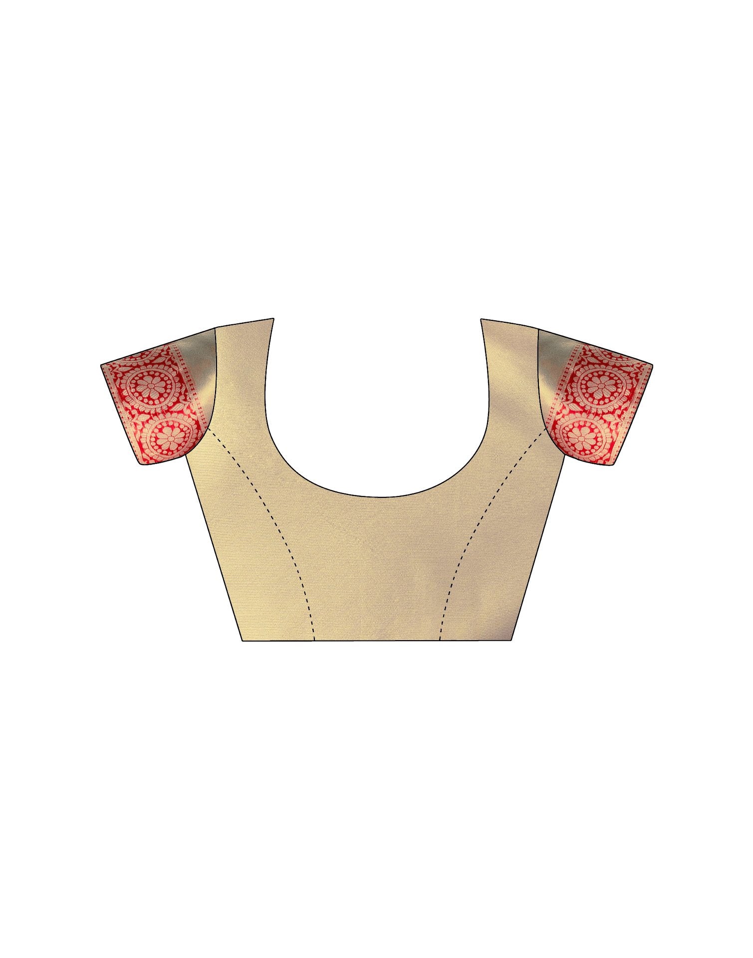 Cream Silk Woven Durga Puja Saree