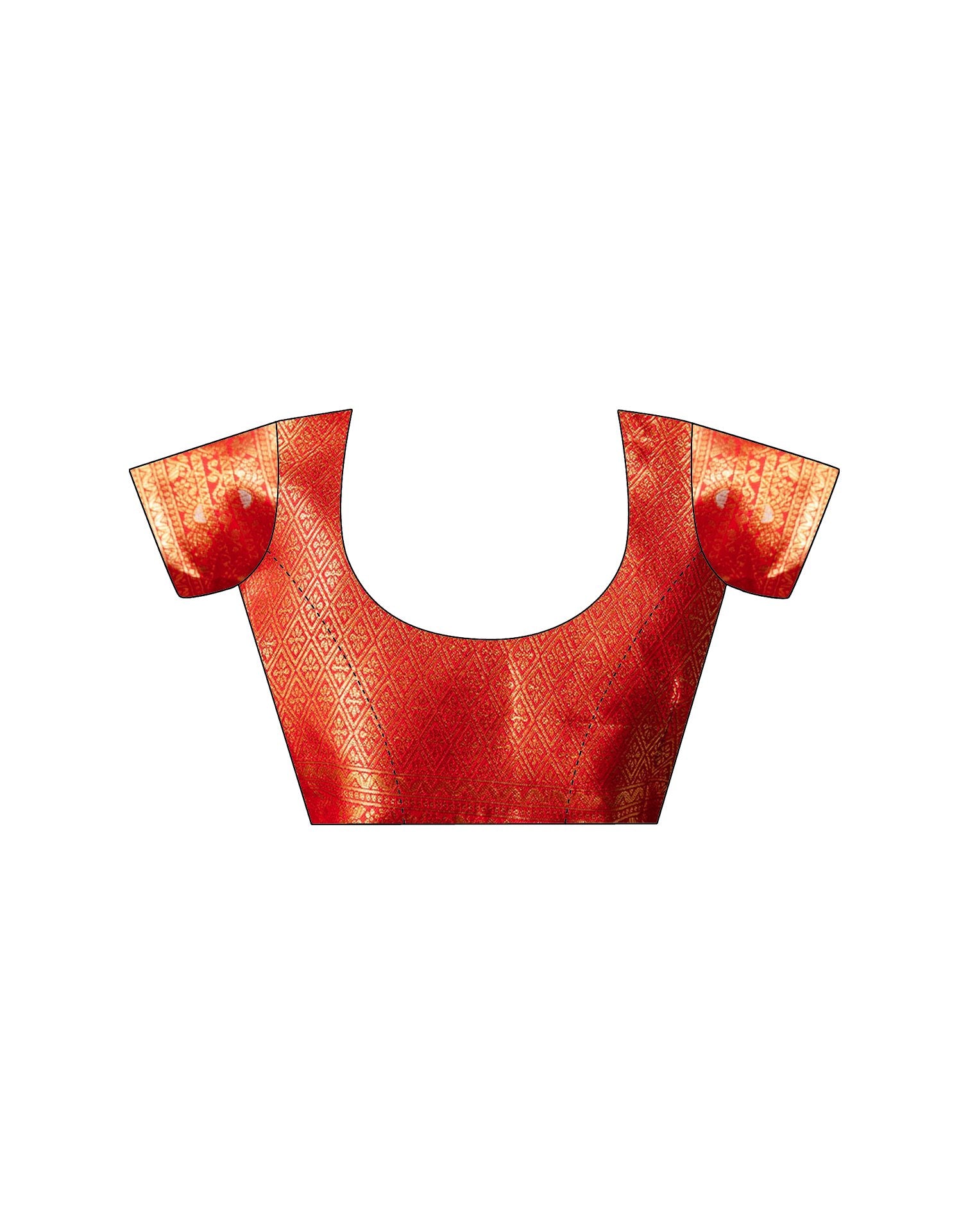 Red Silk Woven Banarasi Durga Puja Saree